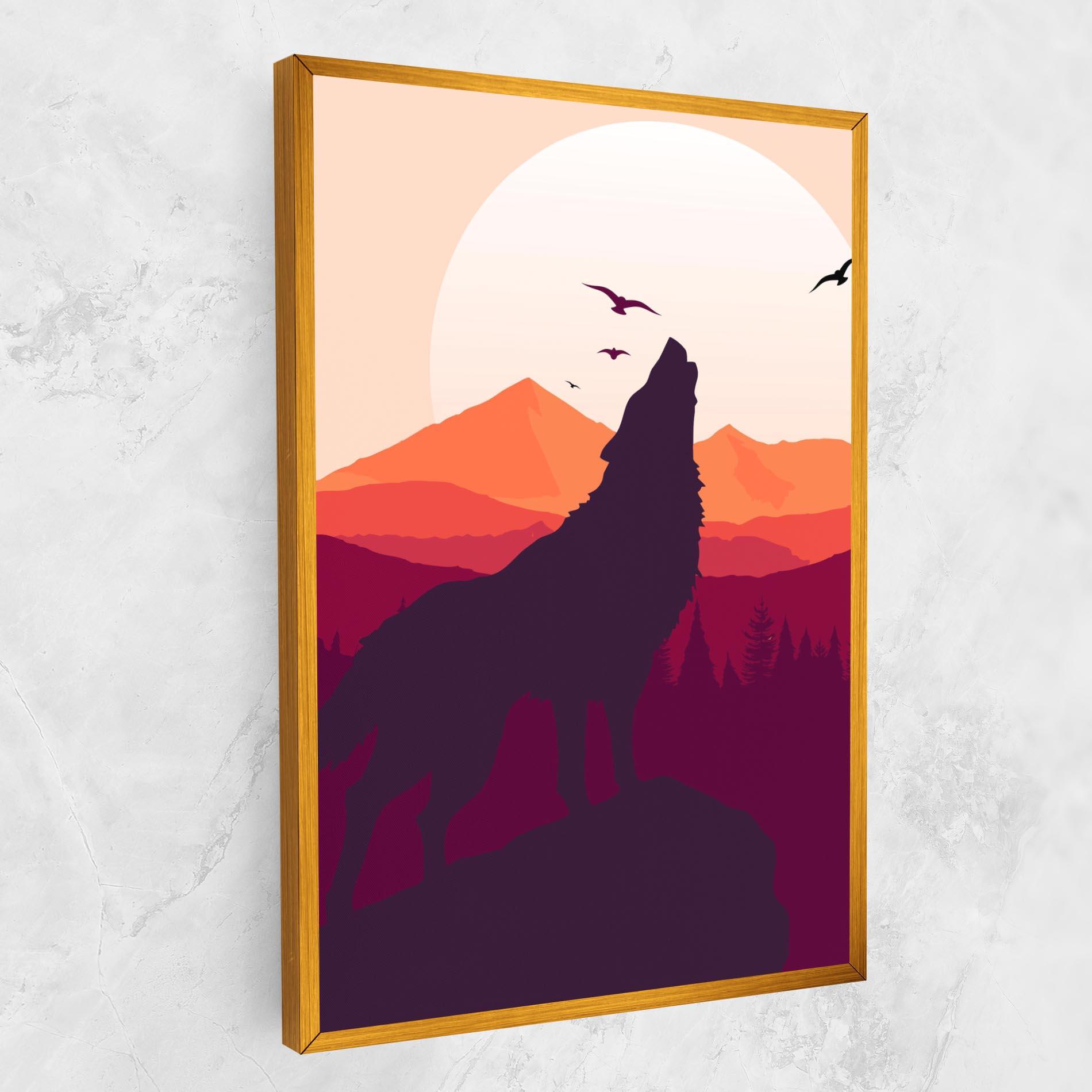 Leinwandbild Wolf Pink Moon mockup 1