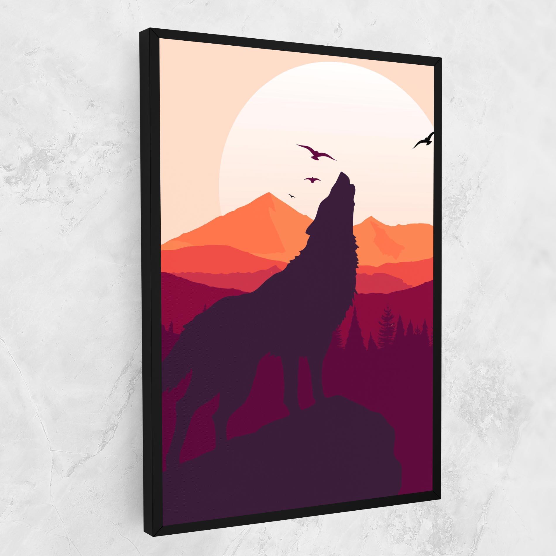 Leinwandbild Wolf Pink Moon mockup 1