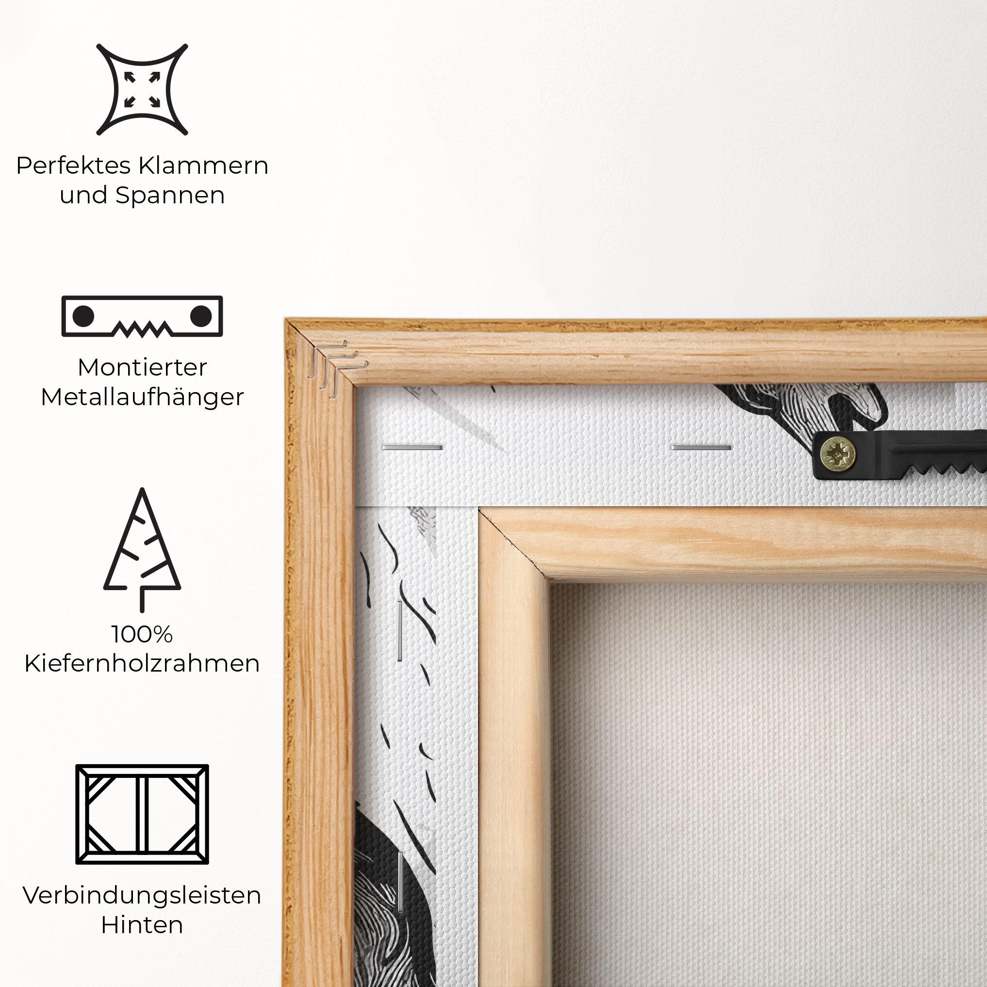 Leinwandbild Grey Moon Wolf mockup 5