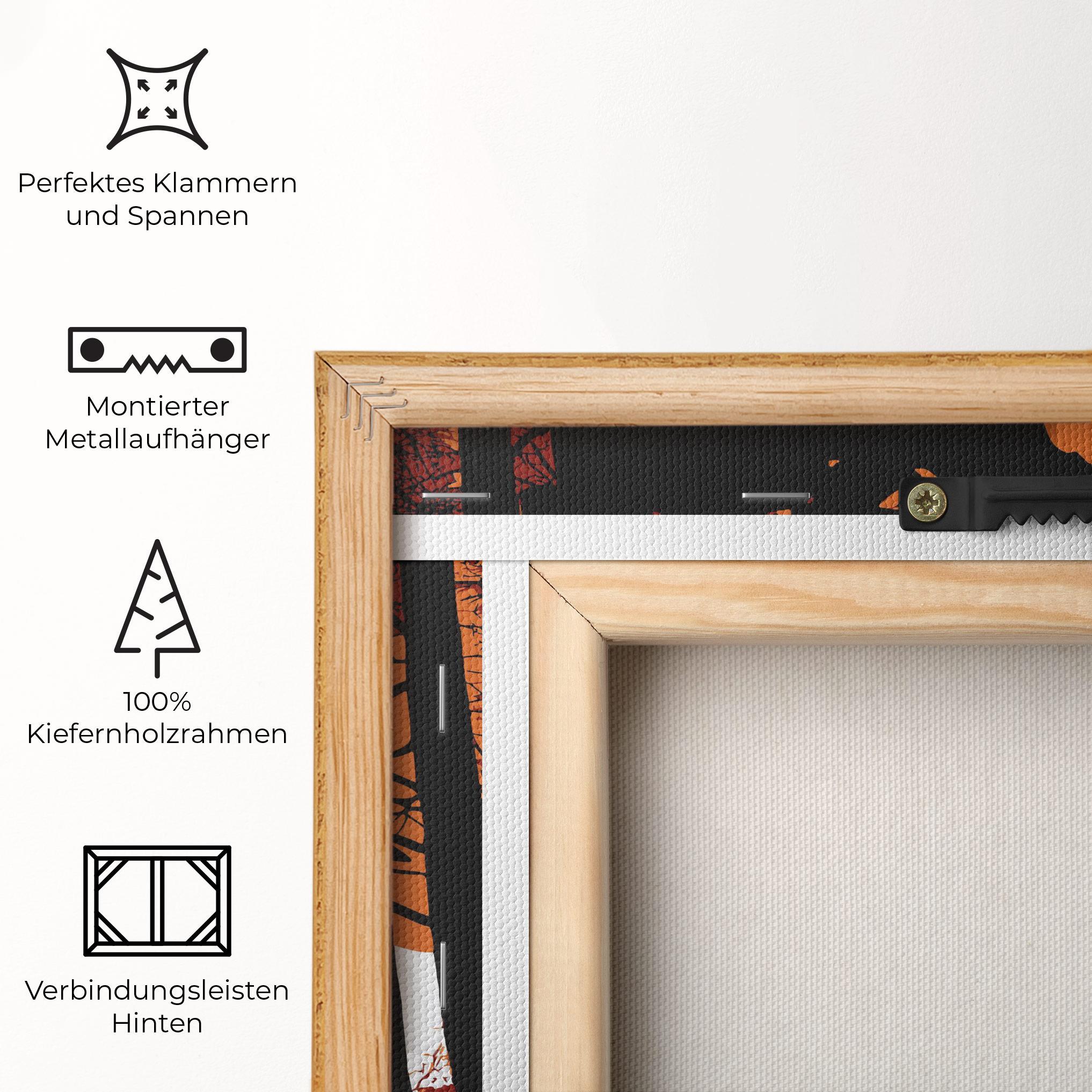Leinwandbild Orange Sky Wolf mockup 5