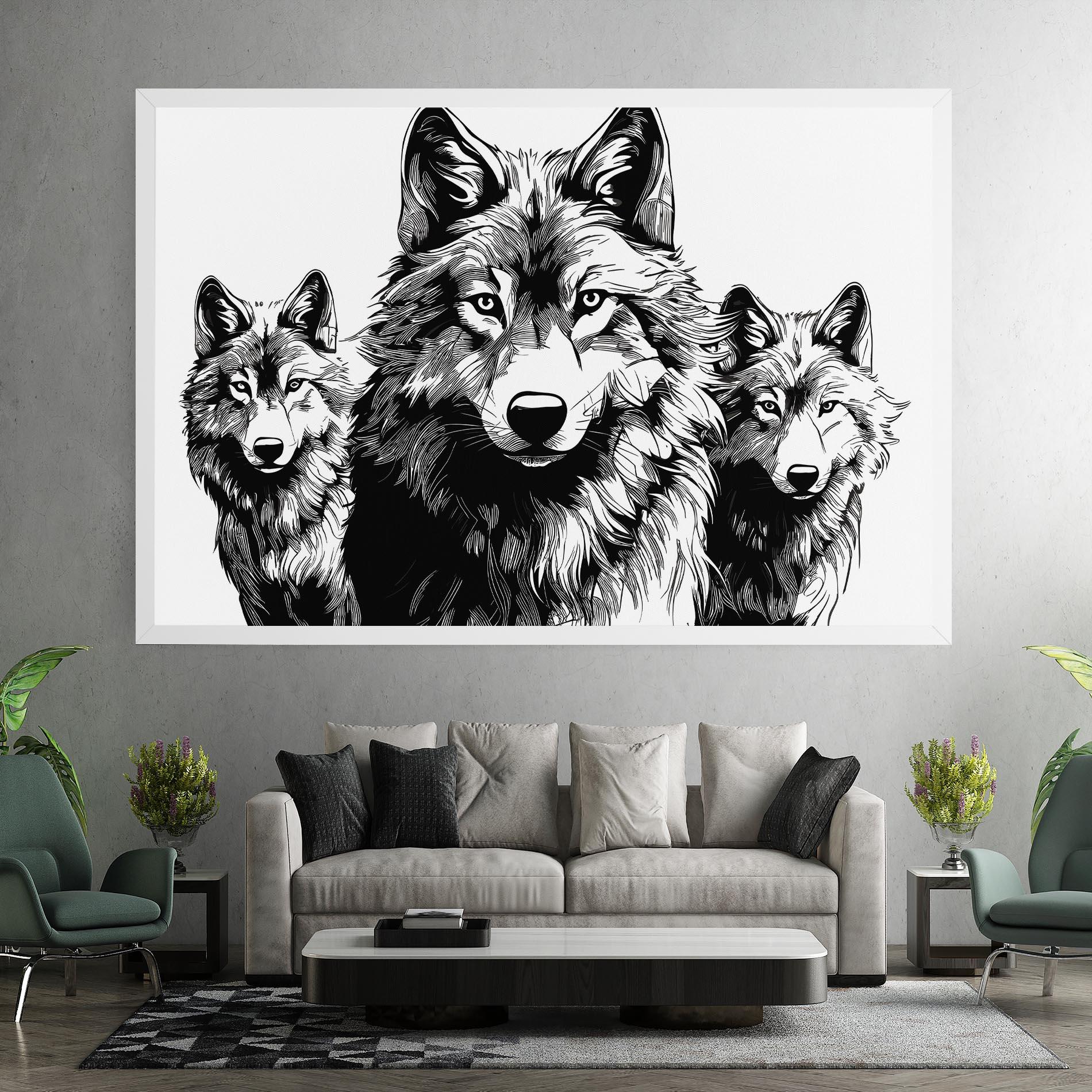 Leinwandbild 3 Wolves mockup 7
