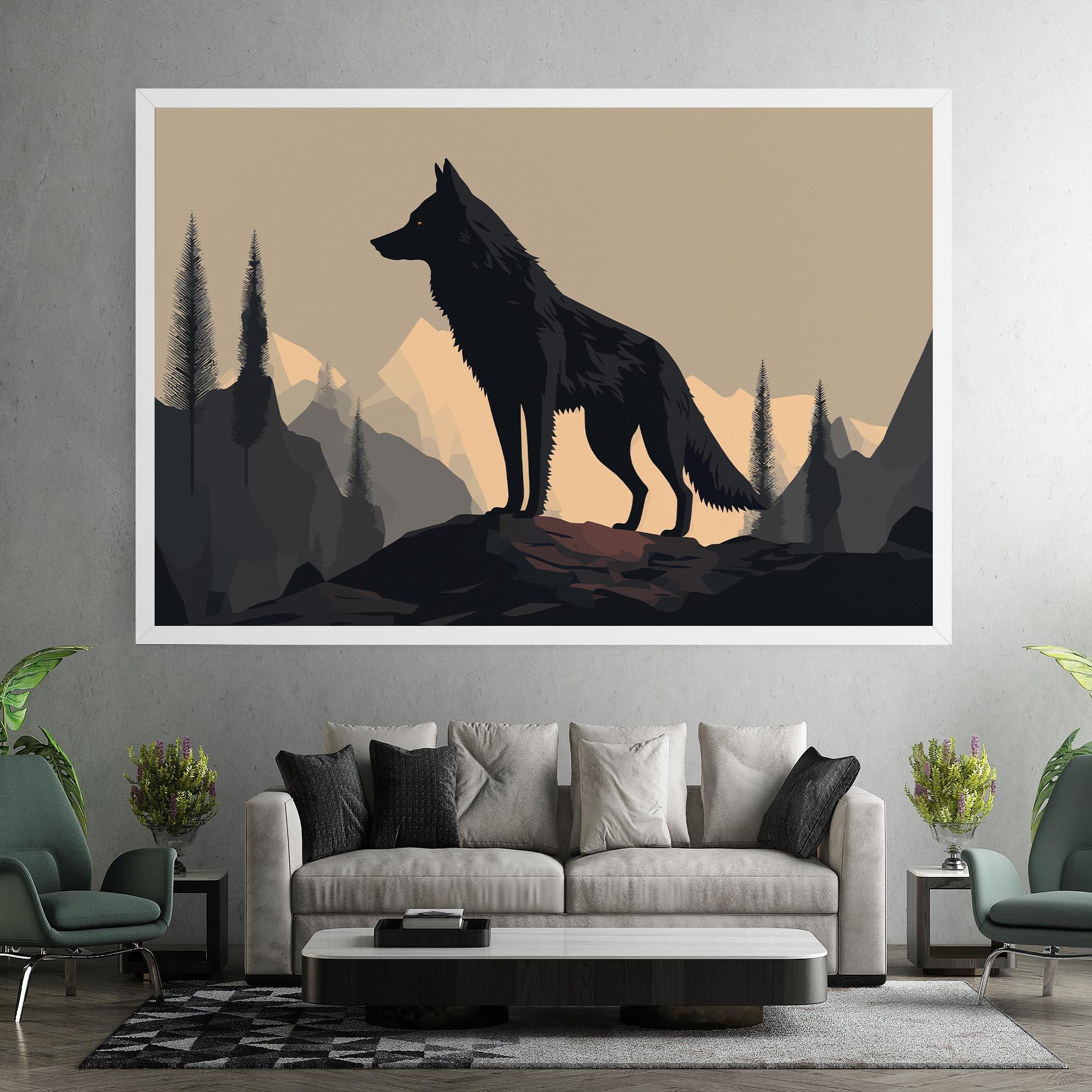 Leinwandbild Black Wolf mockup 7