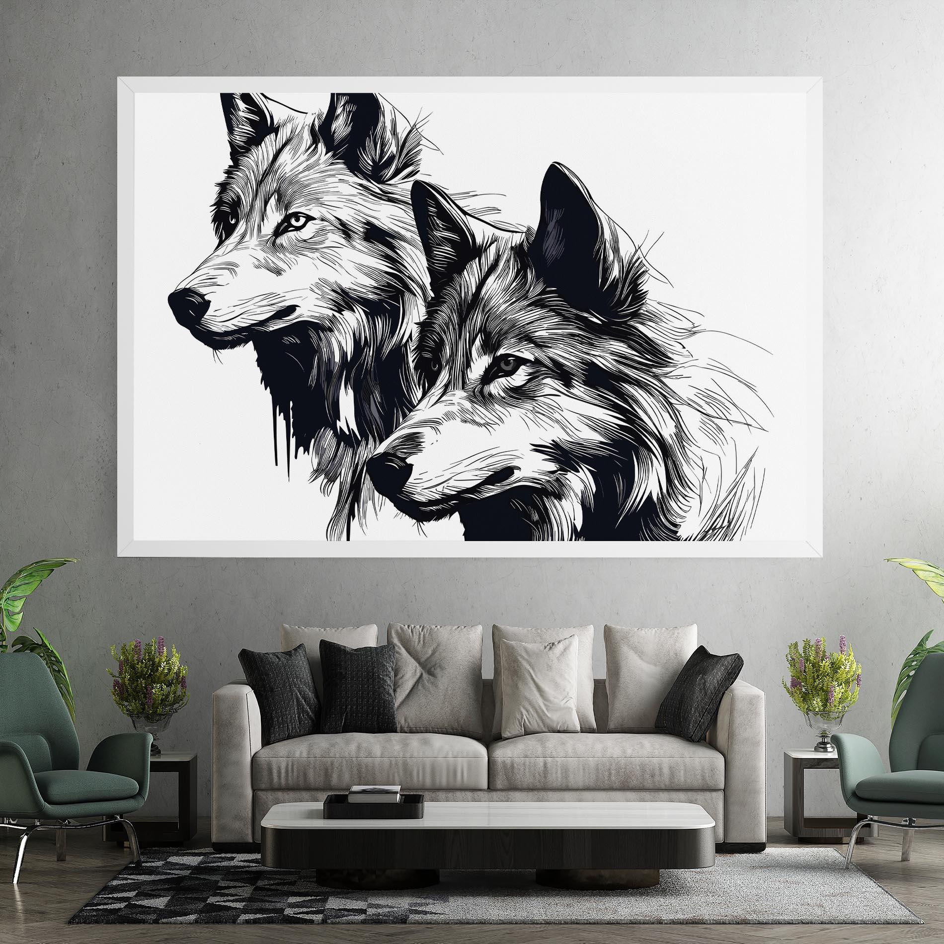 Leinwandbild Wolf Friends mockup 7