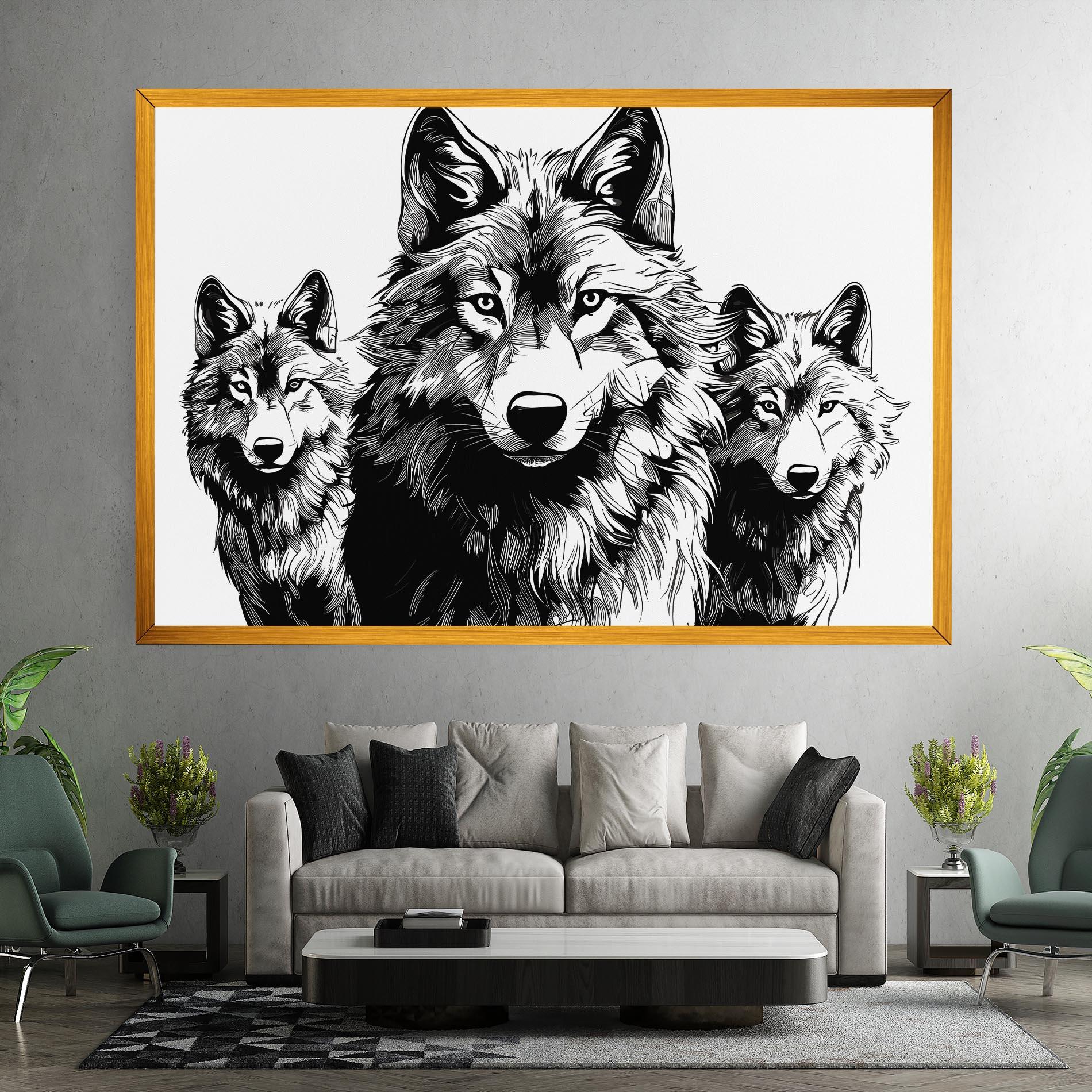 Leinwandbild 3 Wolves mockup 7
