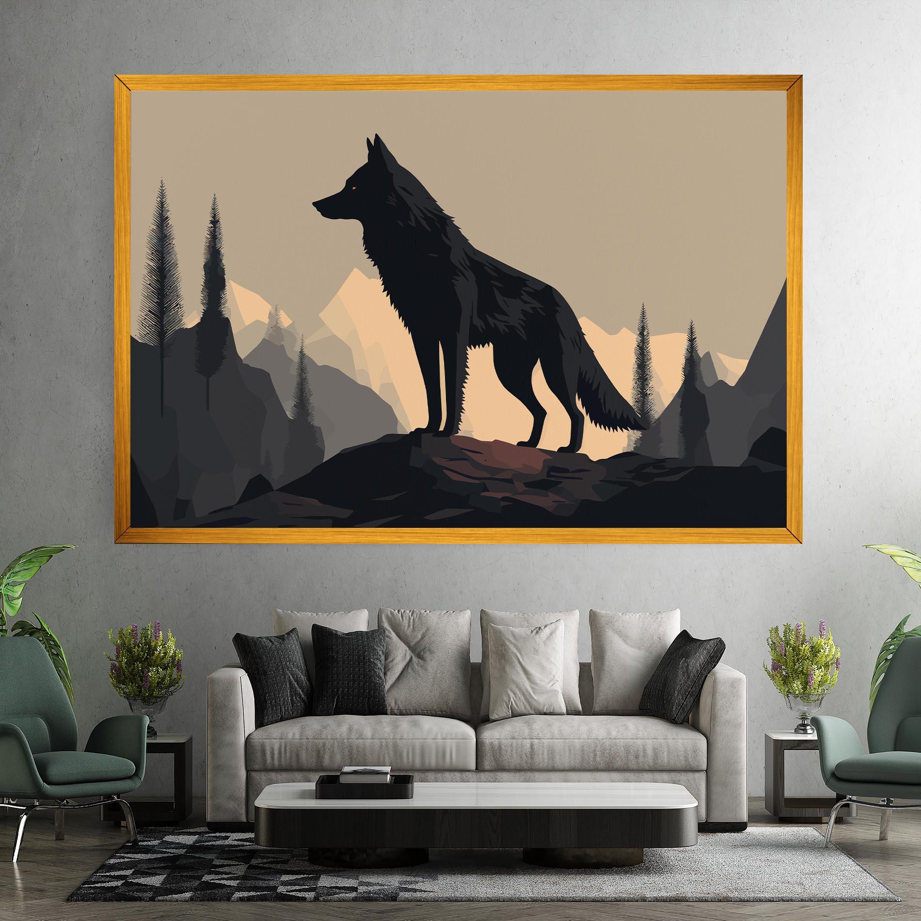 Leinwandbild Black Wolf mockup 7