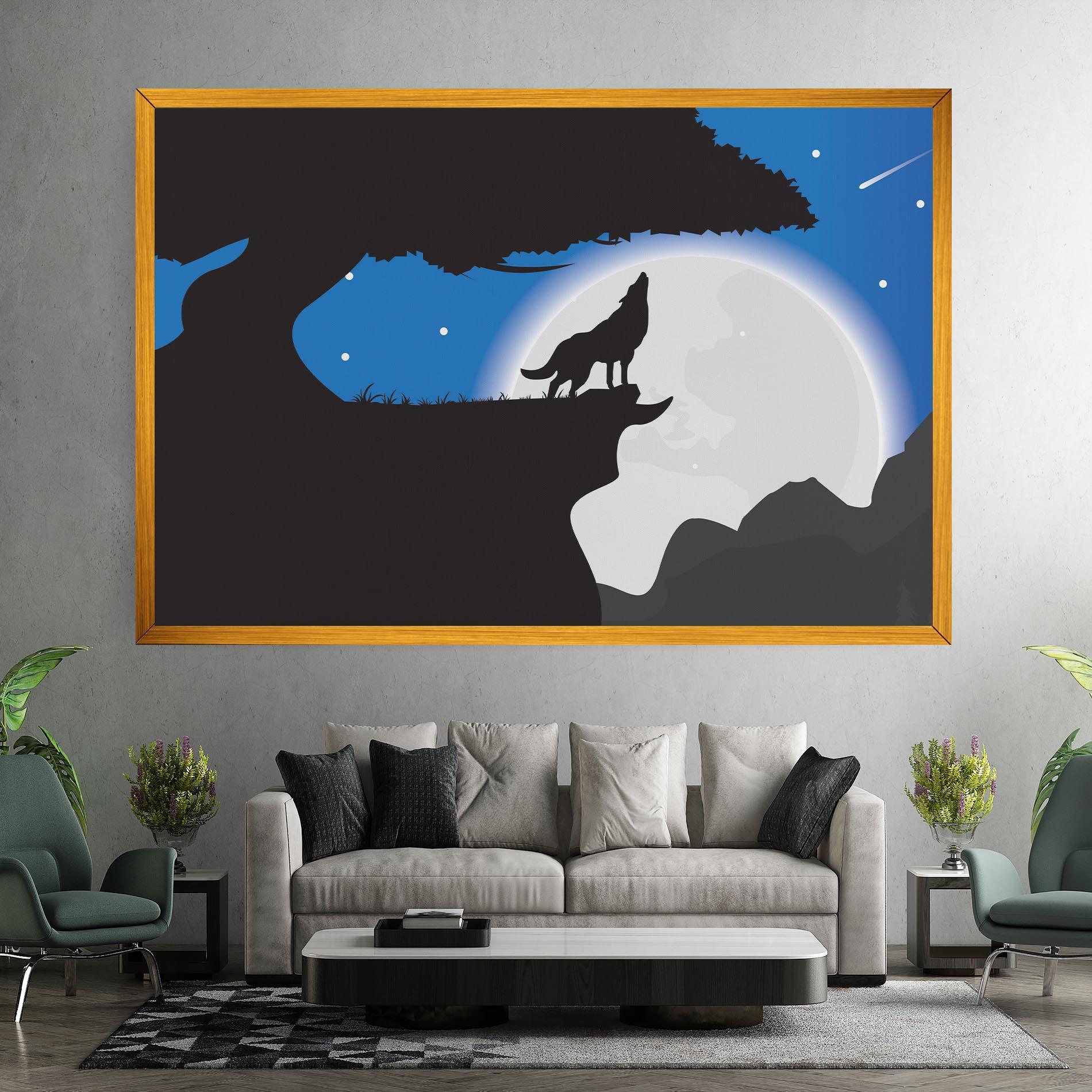 Leinwandbild Blue Light Wolf mockup 7