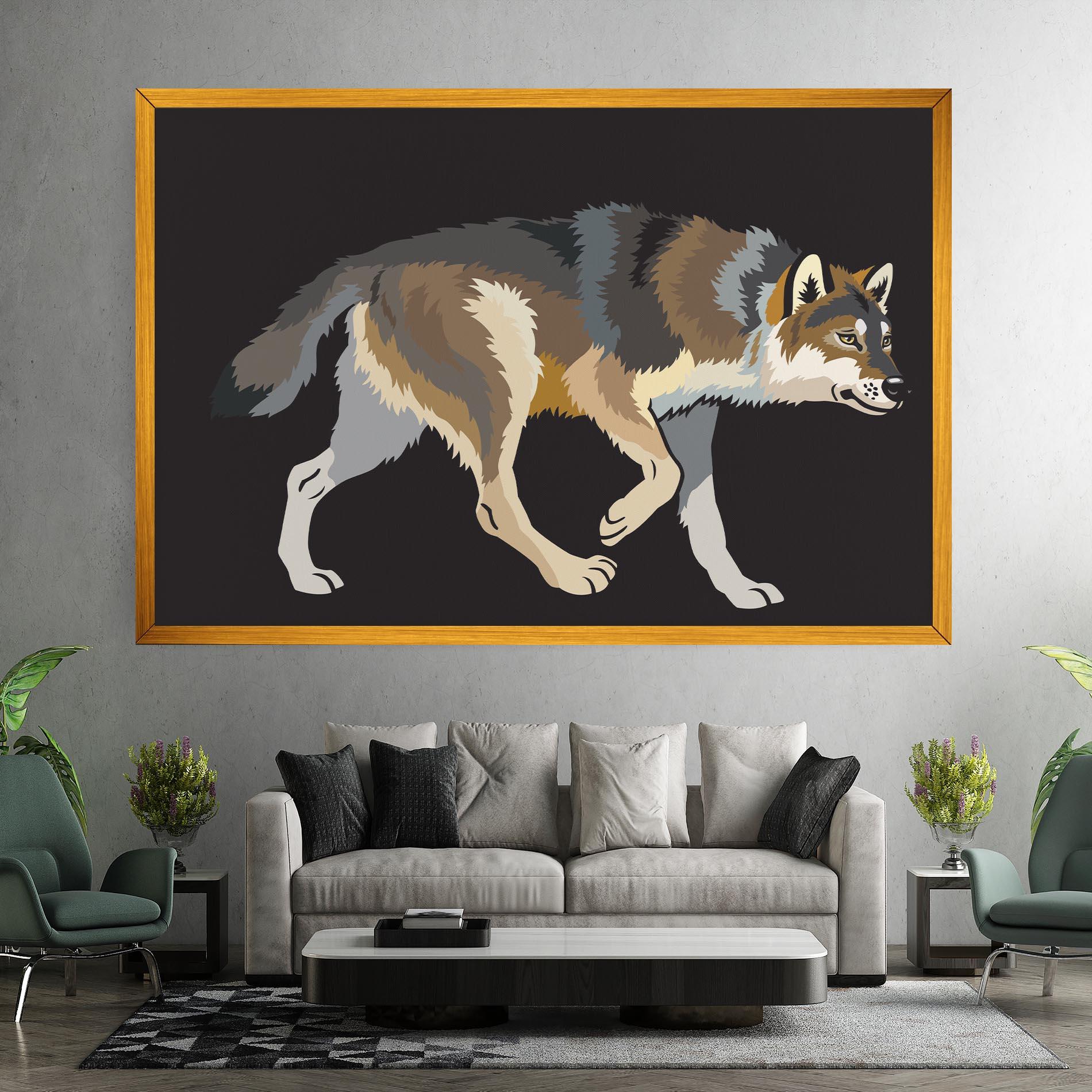 Leinwandbild Cartoon Wolf mockup 7
