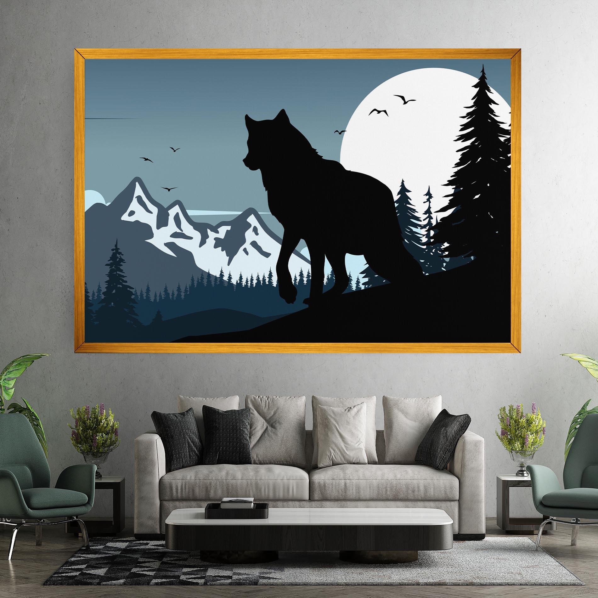 Leinwandbild Hill Wolf mockup 7