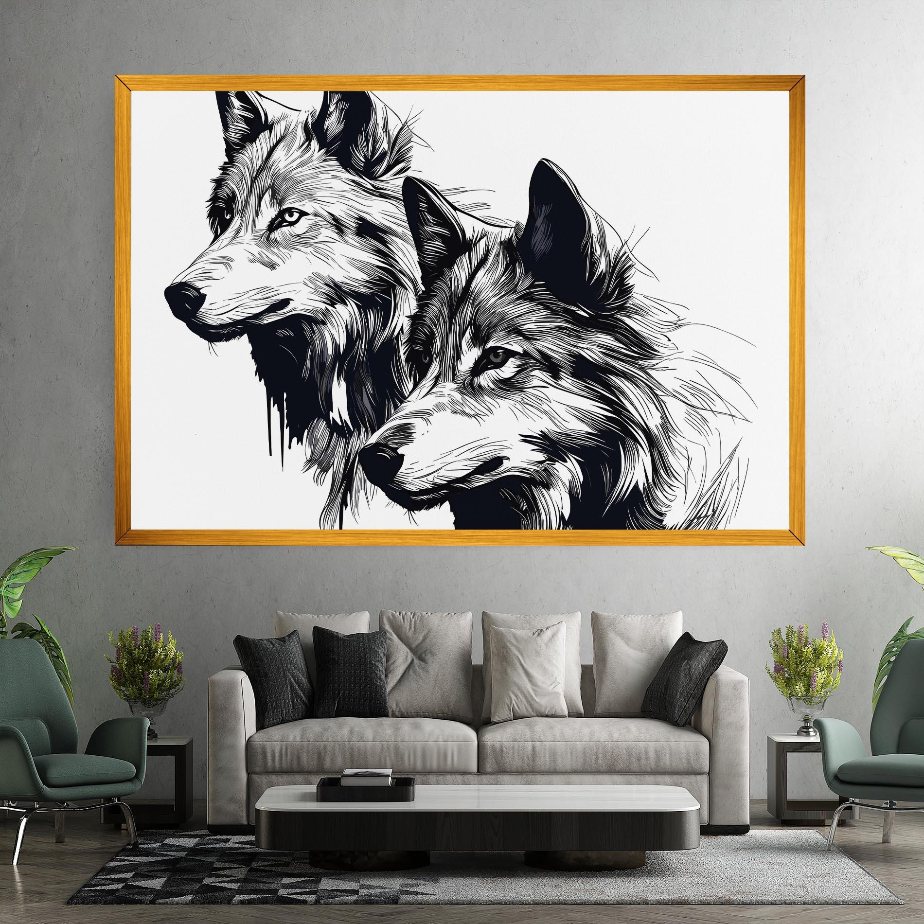Leinwandbild Wolf Friends mockup 7