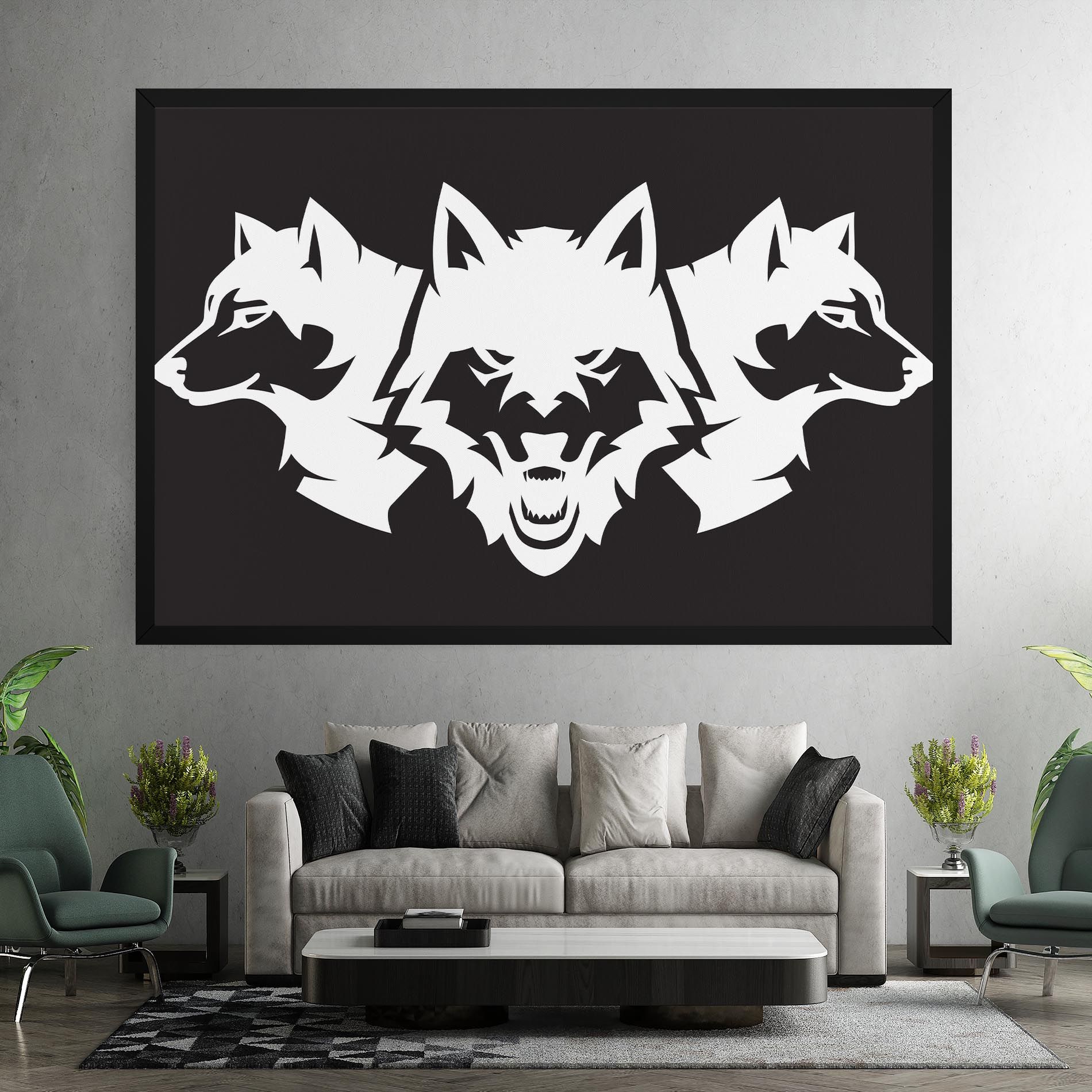 3 Wolf Heads mockup 7