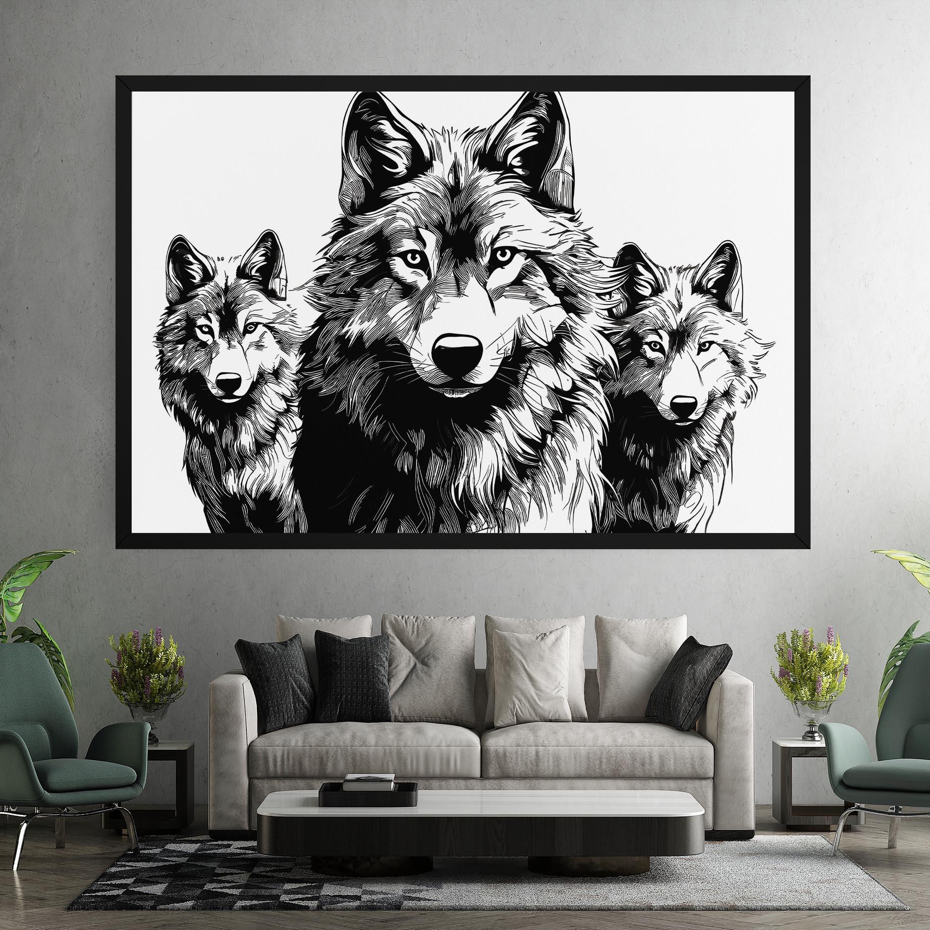 Leinwandbild 3 Wolves mockup 7