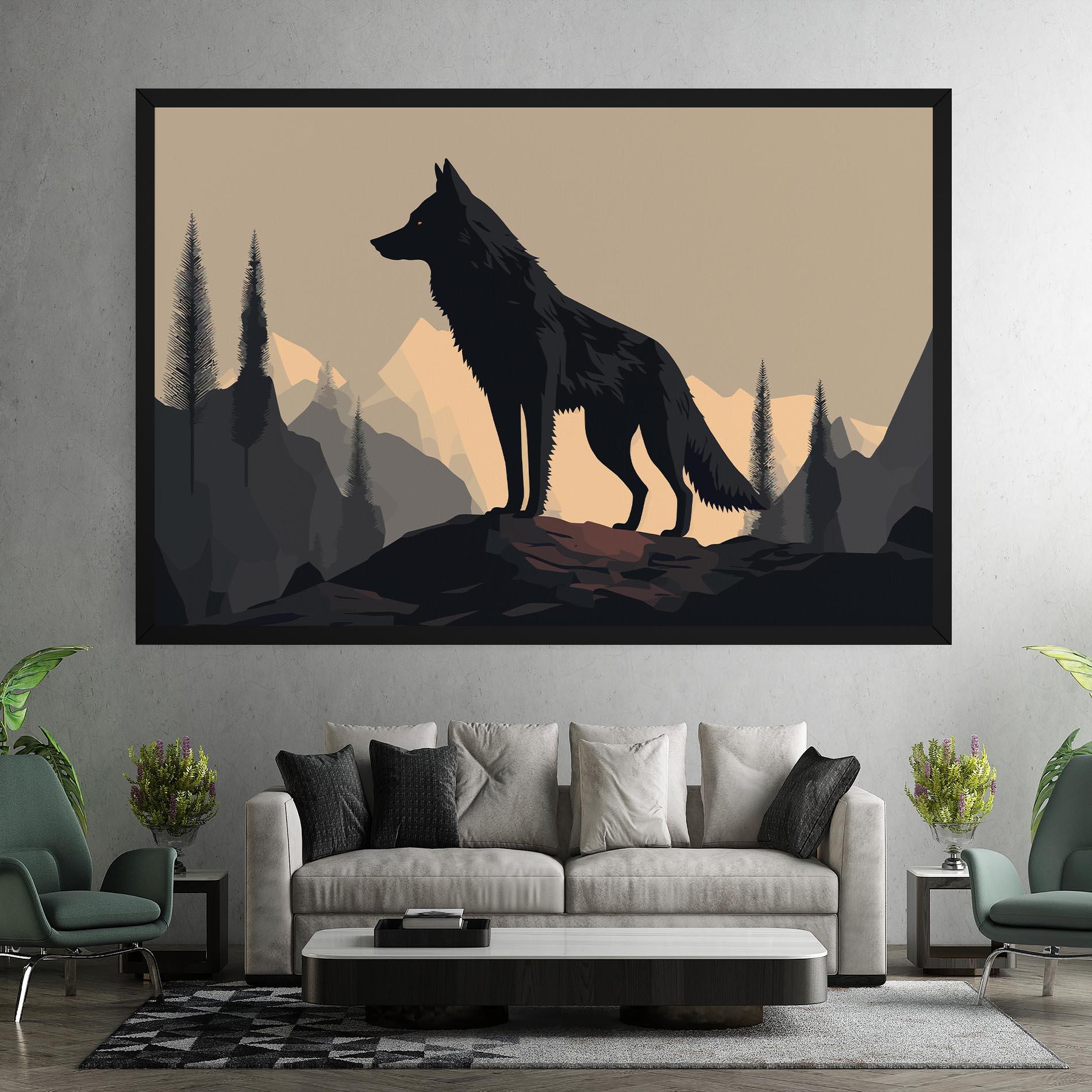 Leinwandbild Black Wolf mockup 7