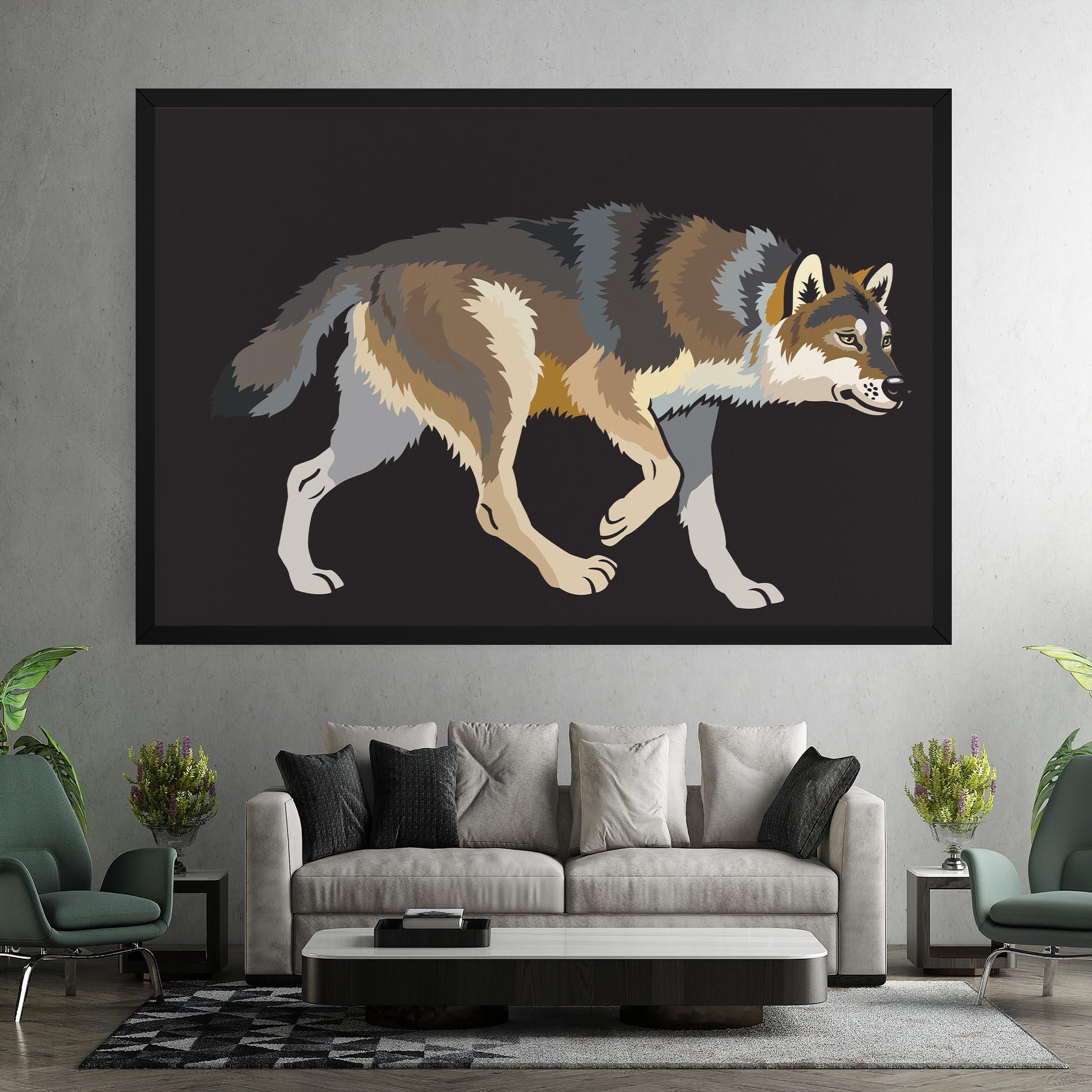 Leinwandbild Cartoon Wolf mockup 7