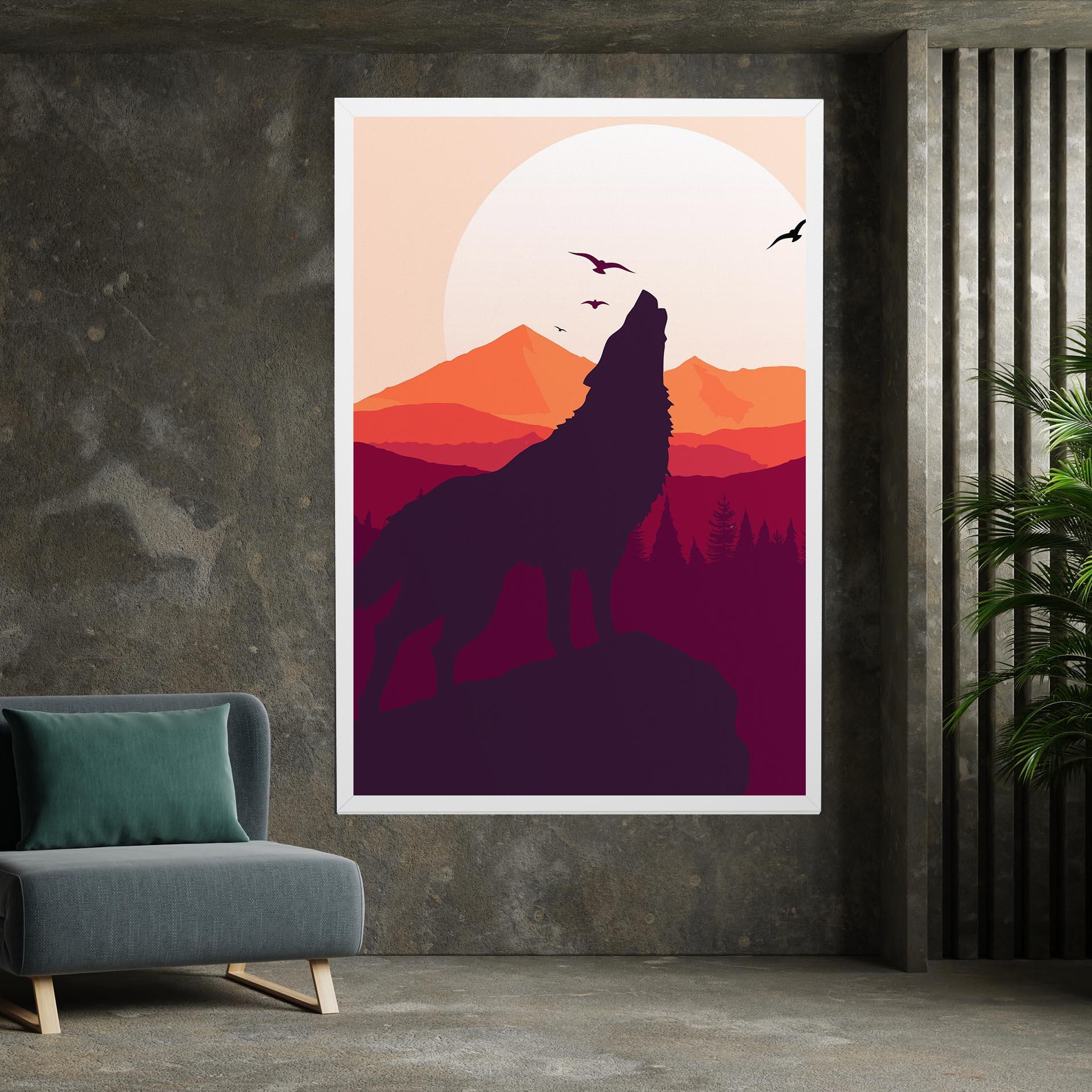 Leinwandbild Wolf Pink Moon mockup 7