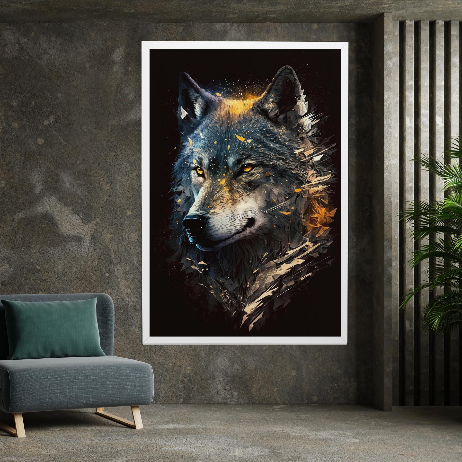 Leinwandbild Wolf Portrait mockup 7
