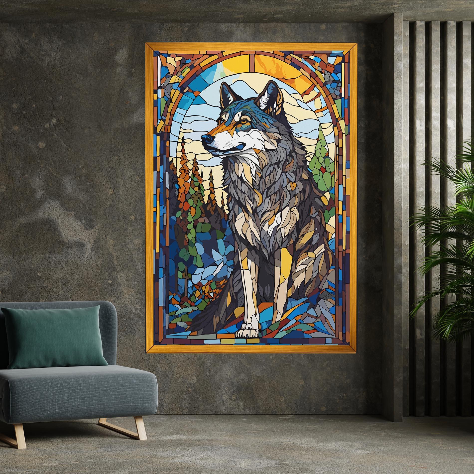 Leinwandbild Glass Wolf mockup 7