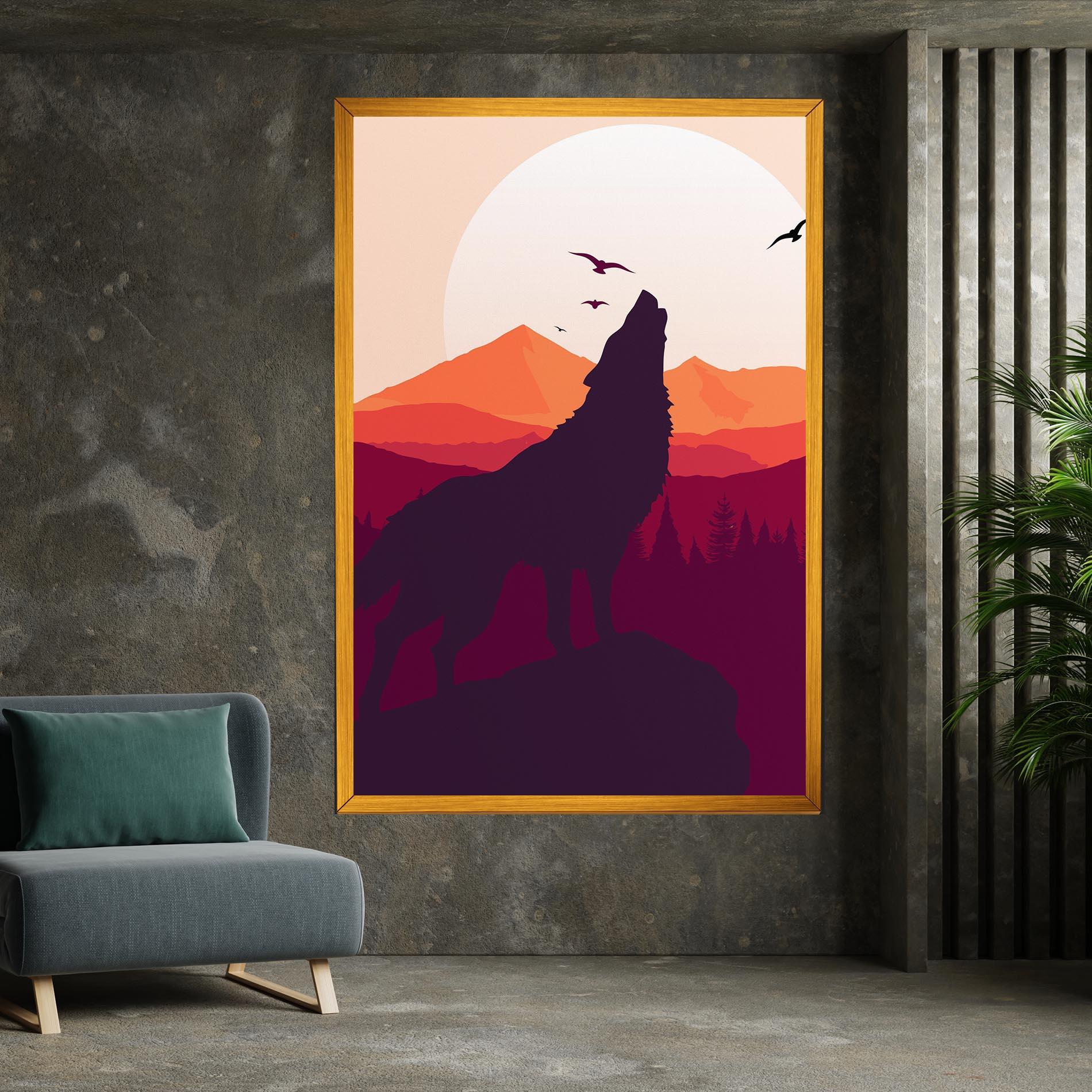 Leinwandbild Wolf Pink Moon mockup 7