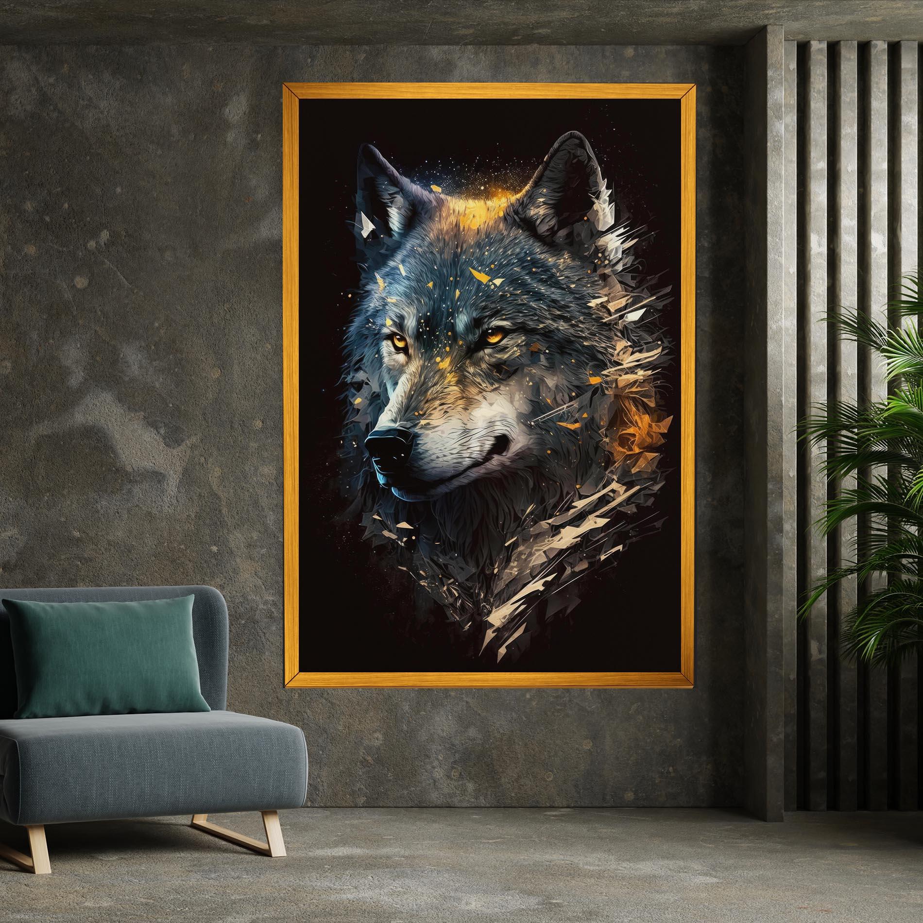 Leinwandbild Wolf Portrait mockup 7