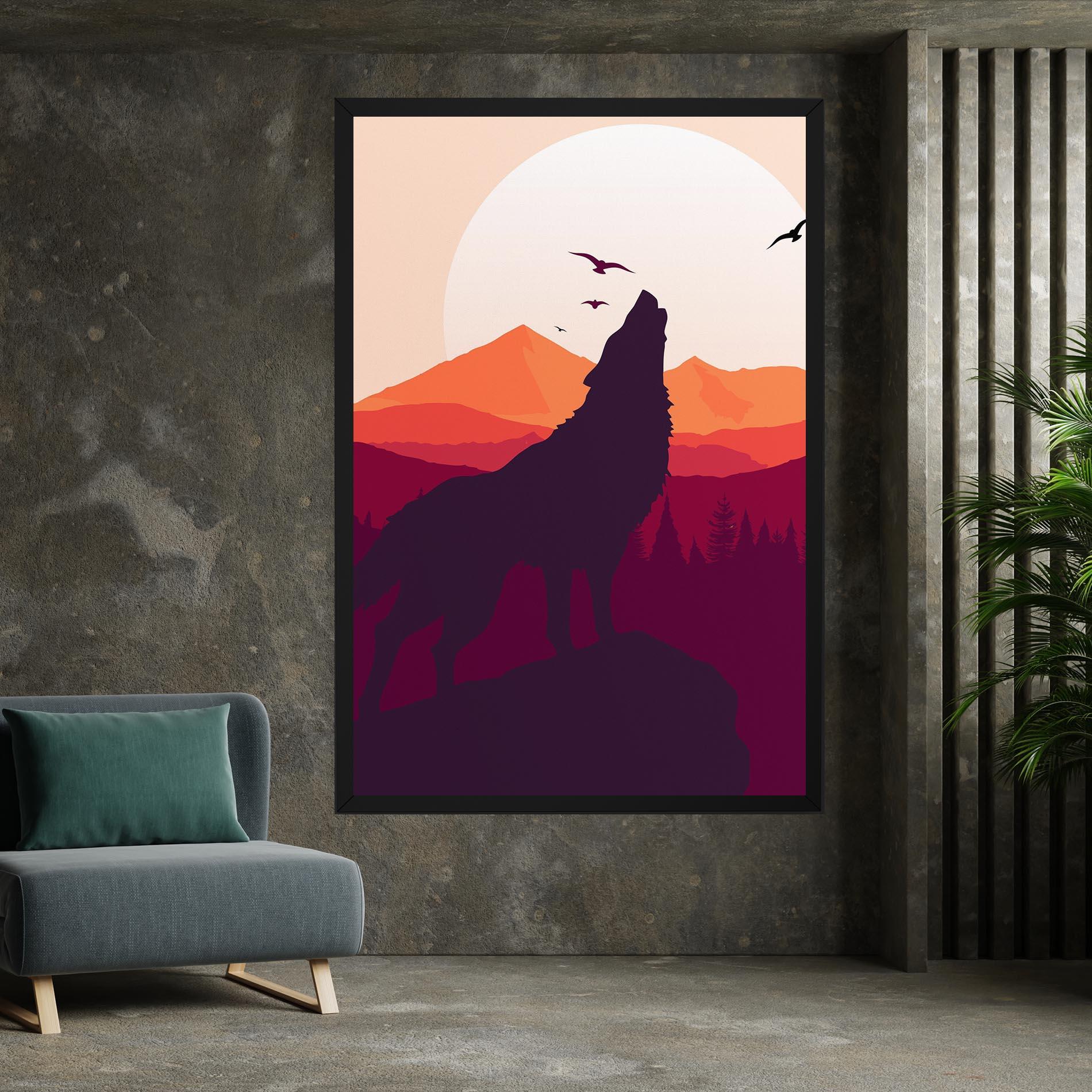 Leinwandbild Wolf Pink Moon mockup 7