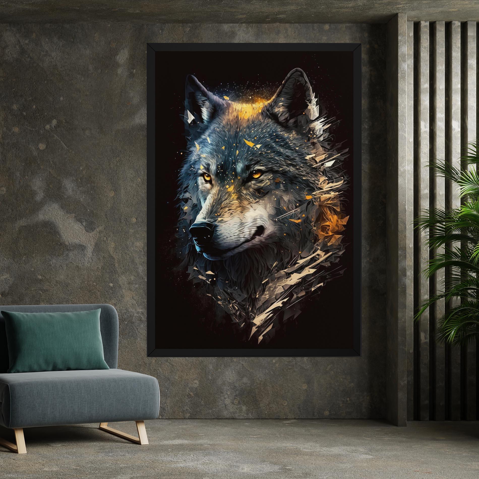 Leinwandbild Wolf Portrait mockup 7
