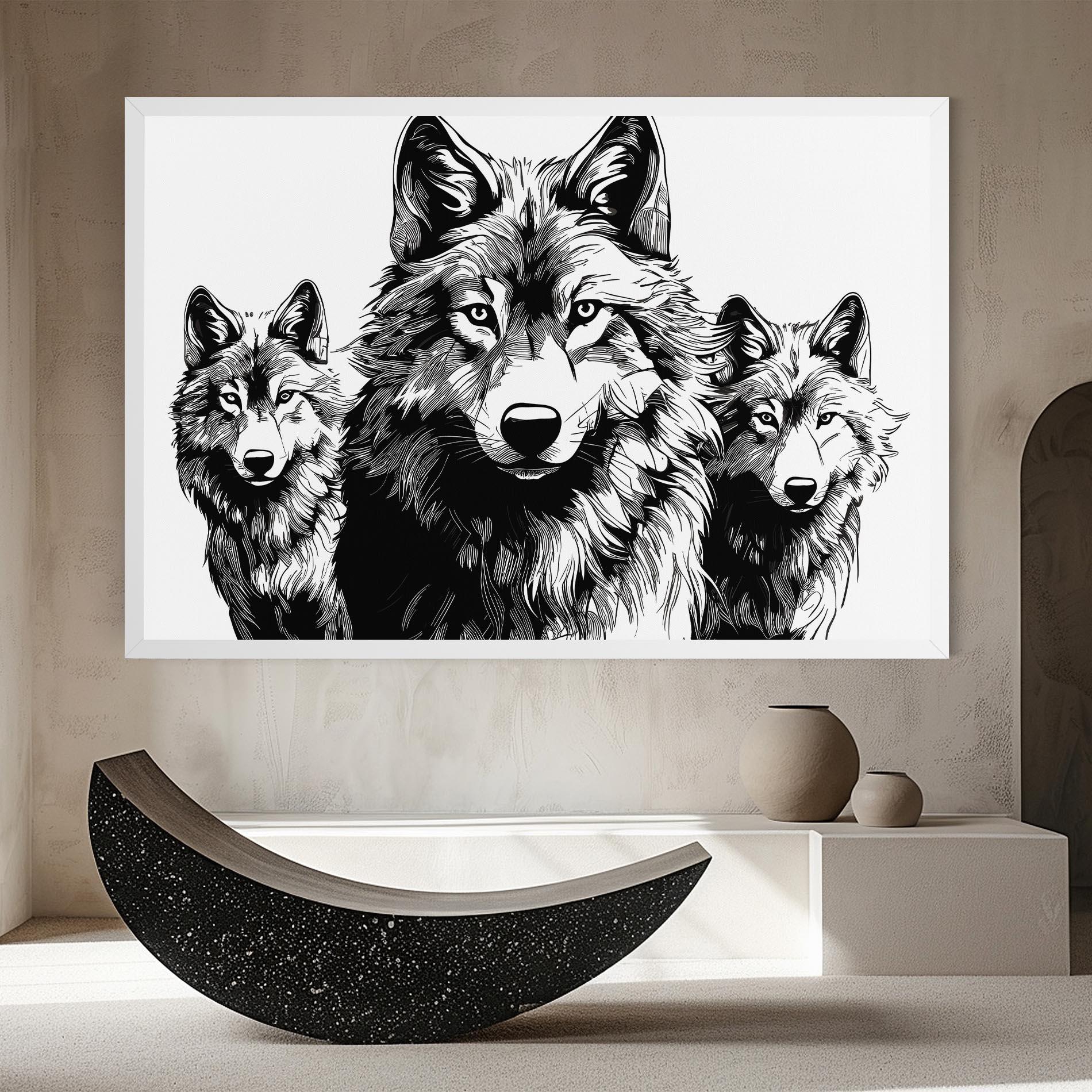 Leinwandbild 3 Wolves mockup 8