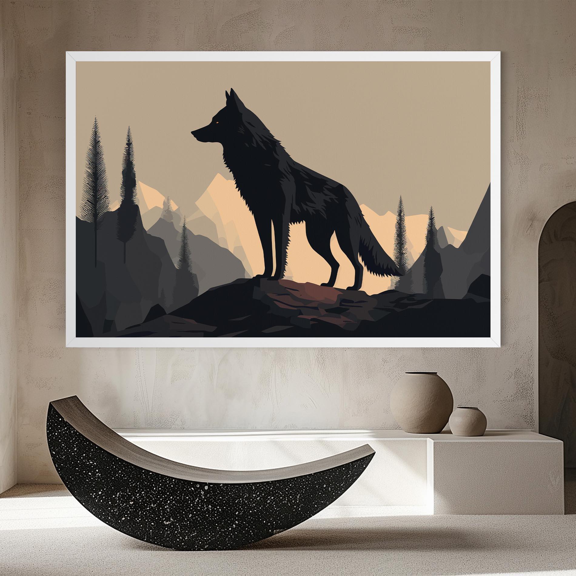 Leinwandbild Black Wolf mockup 8