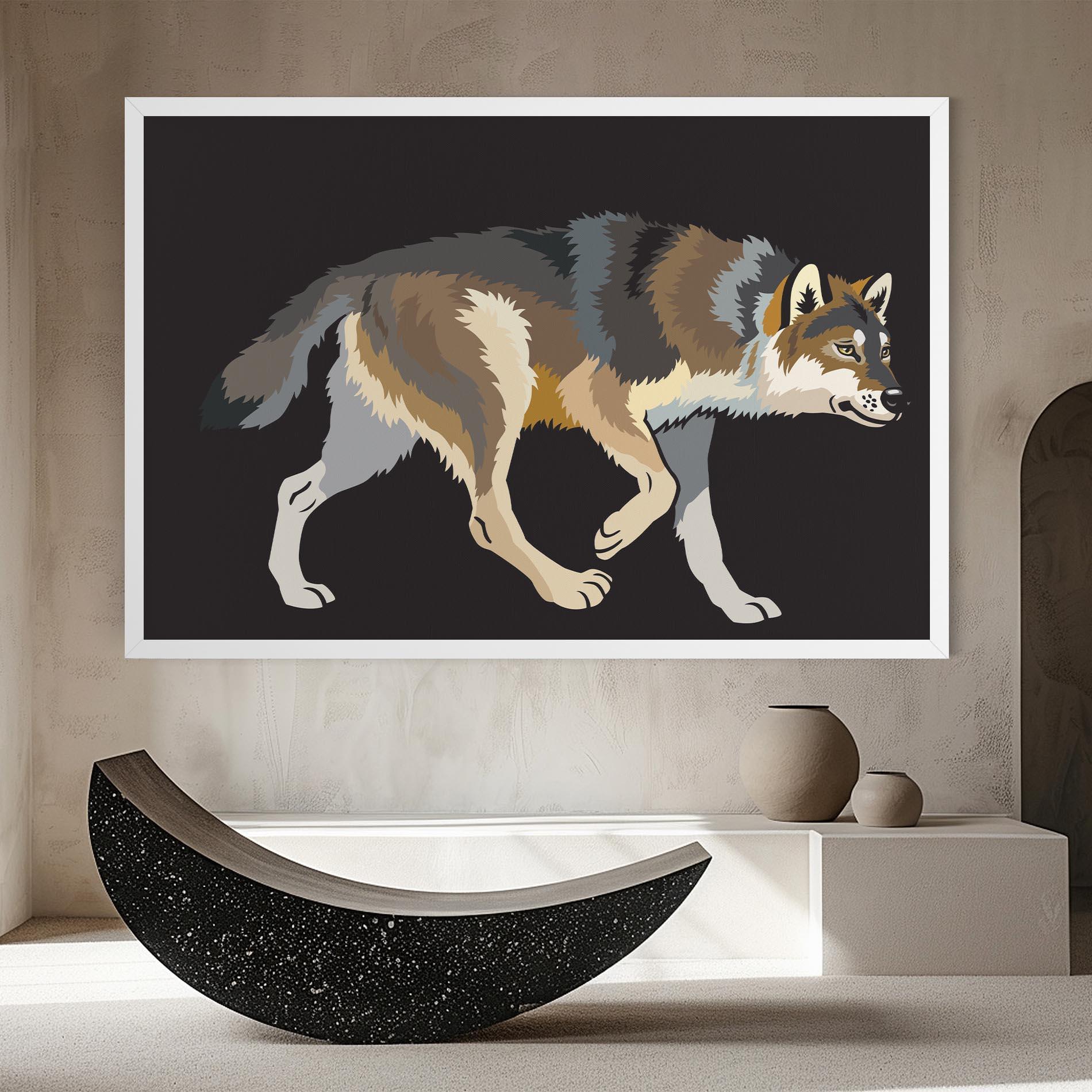Leinwandbild Cartoon Wolf mockup 8