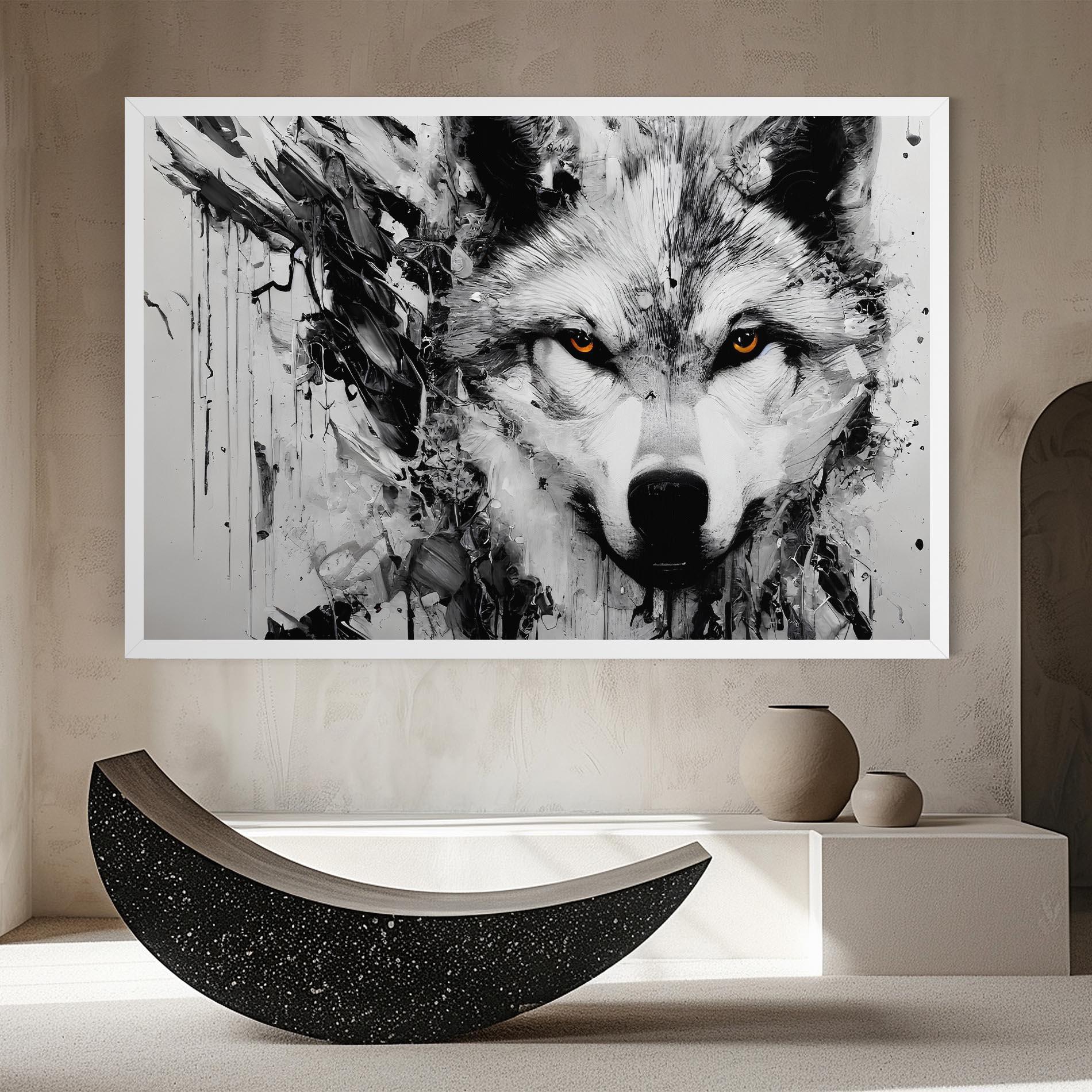 Leinwandbild Grey Wolf Portrait mockup 8