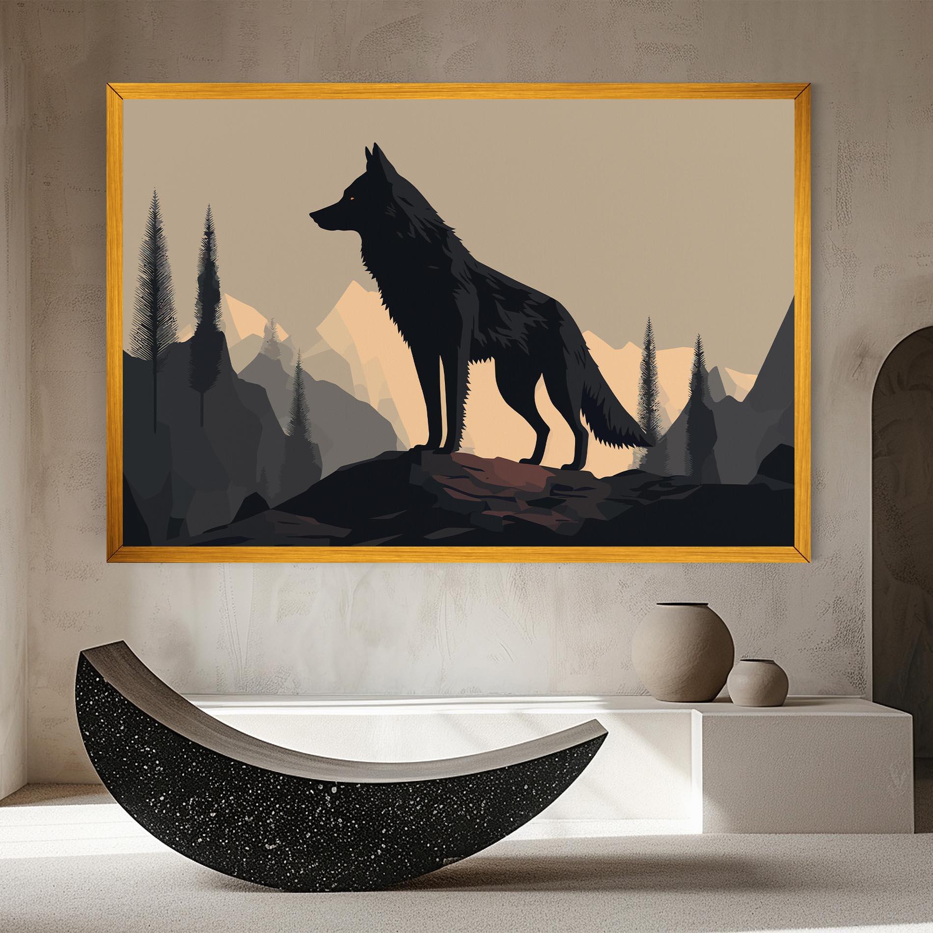 Leinwandbild Black Wolf mockup 8