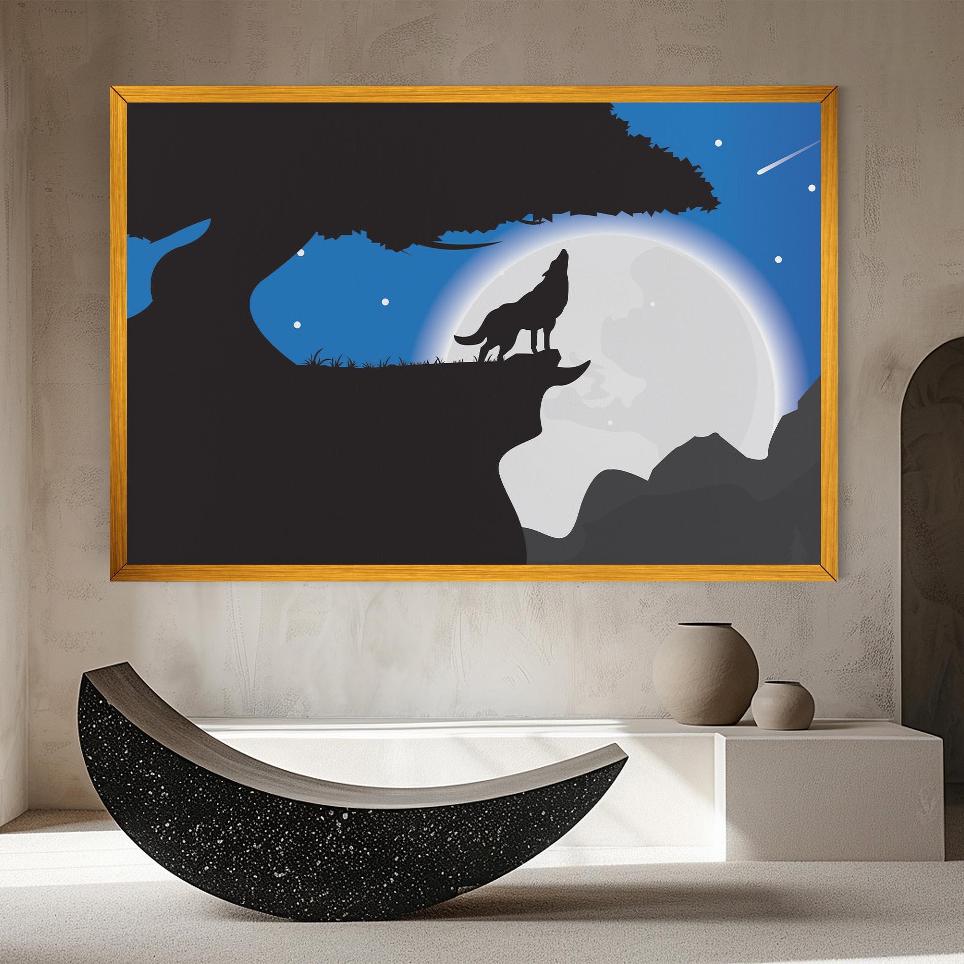 Leinwandbild Blue Light Wolf mockup 8