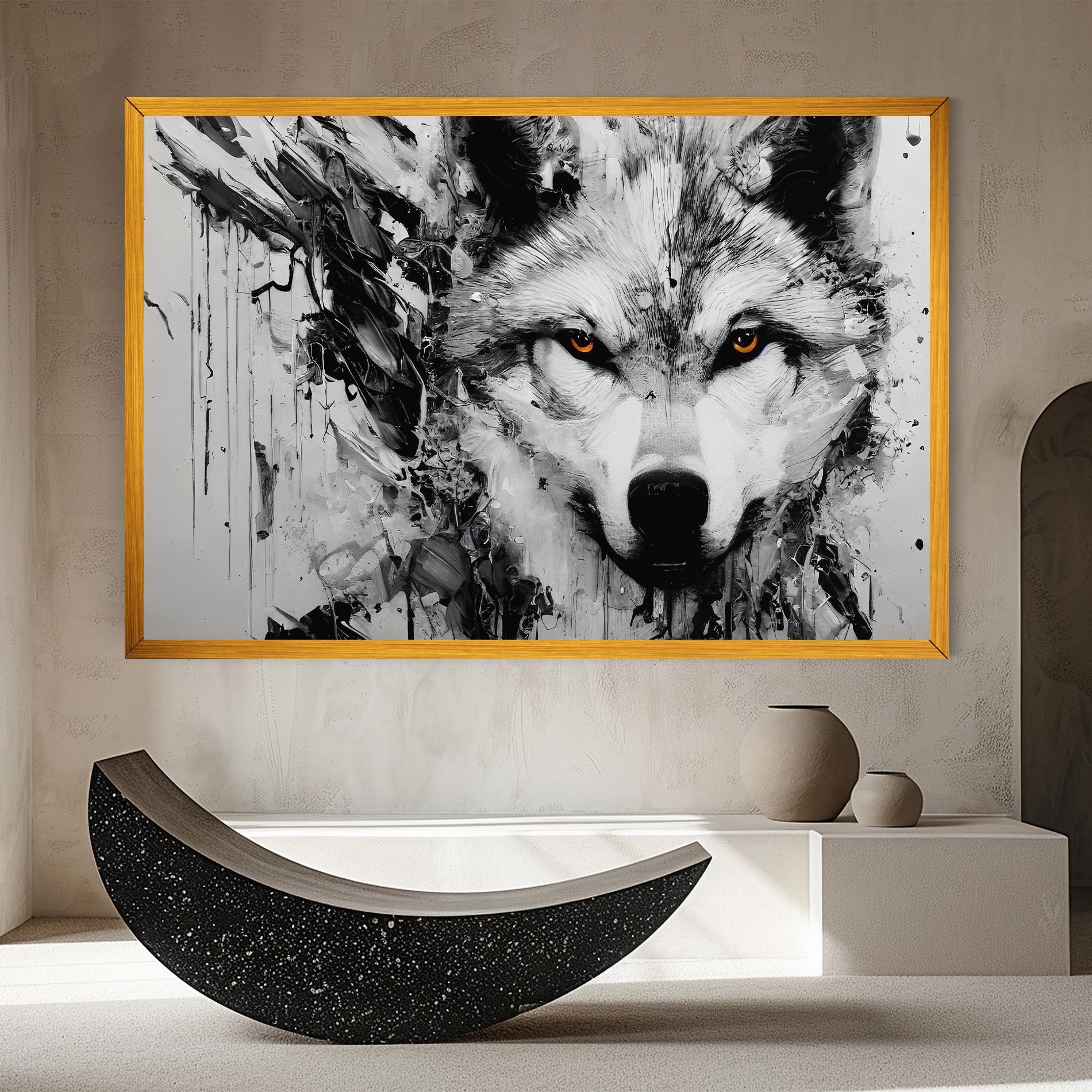 Leinwandbild Grey Wolf Portrait mockup 8