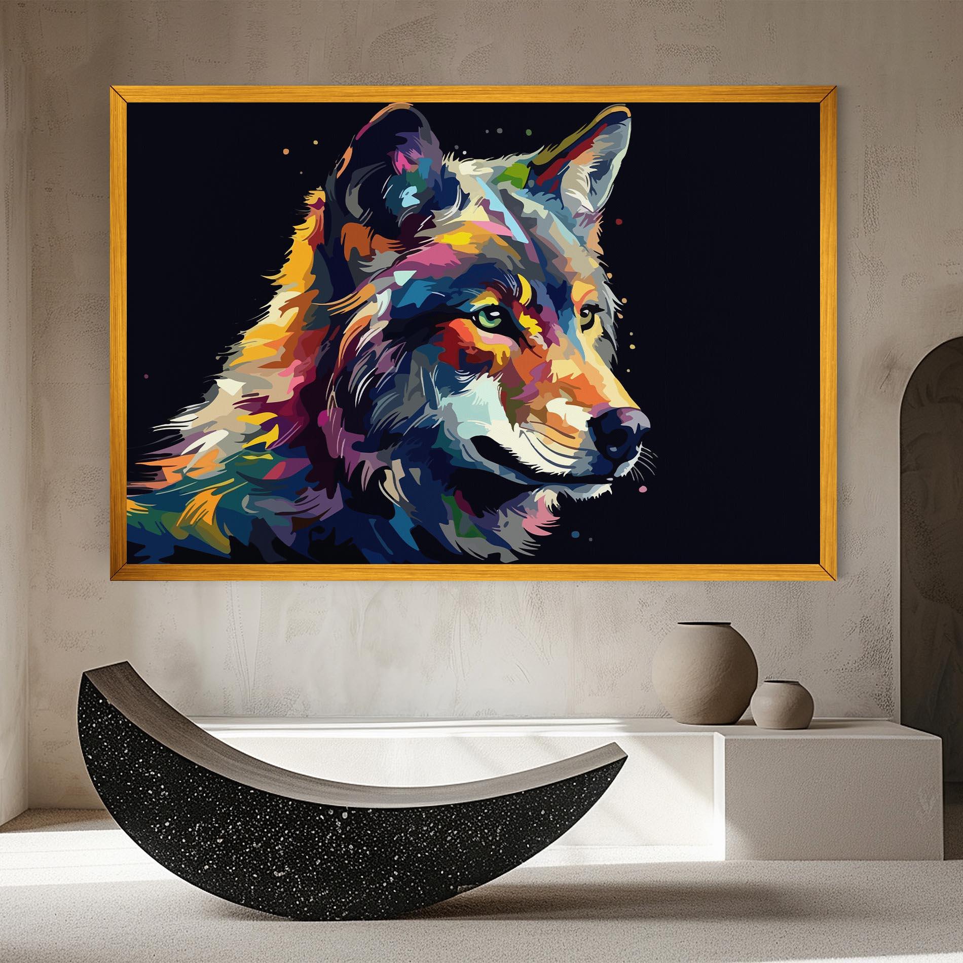 Leinwandbild Painted Wolf mockup 8