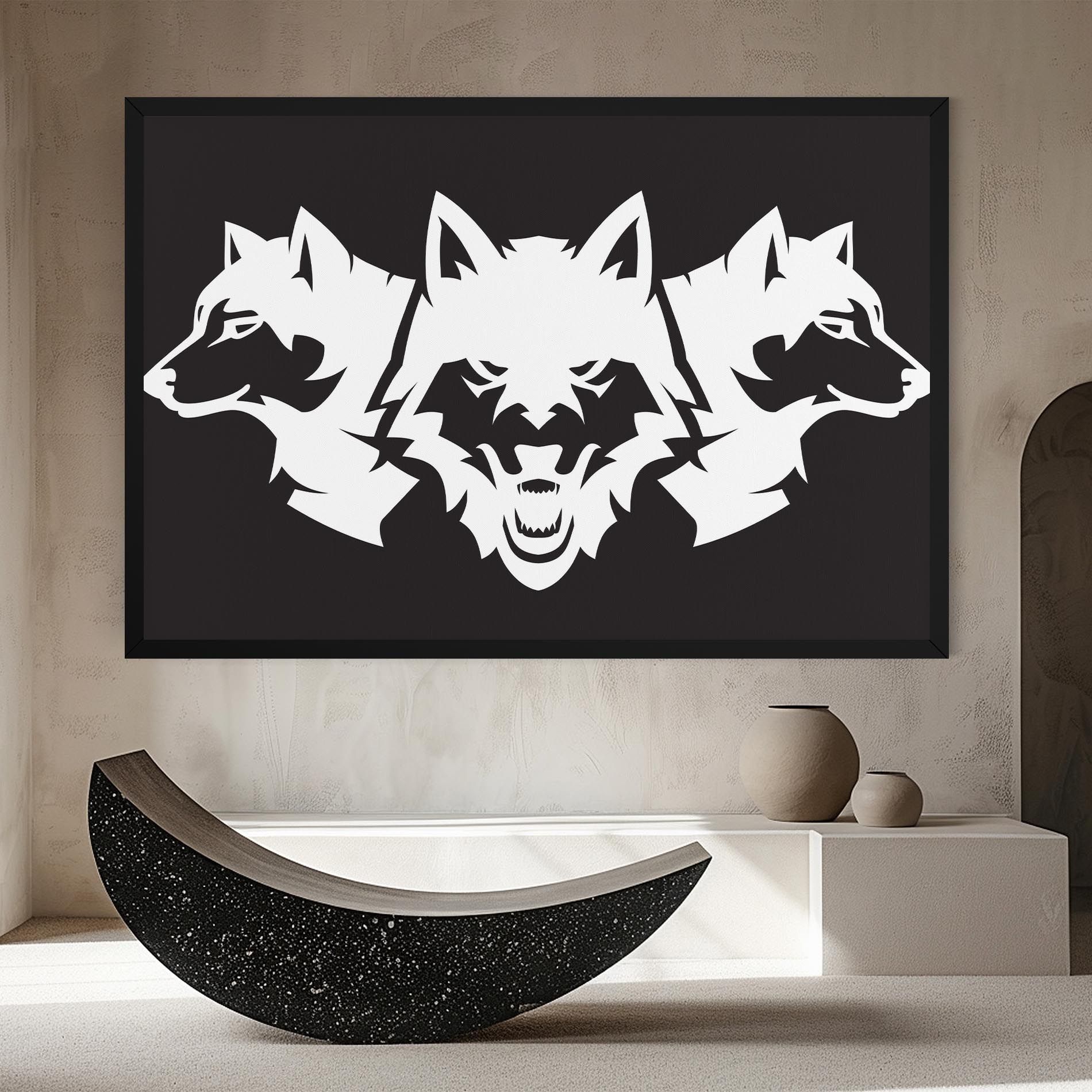 3 Wolf Heads mockup 8