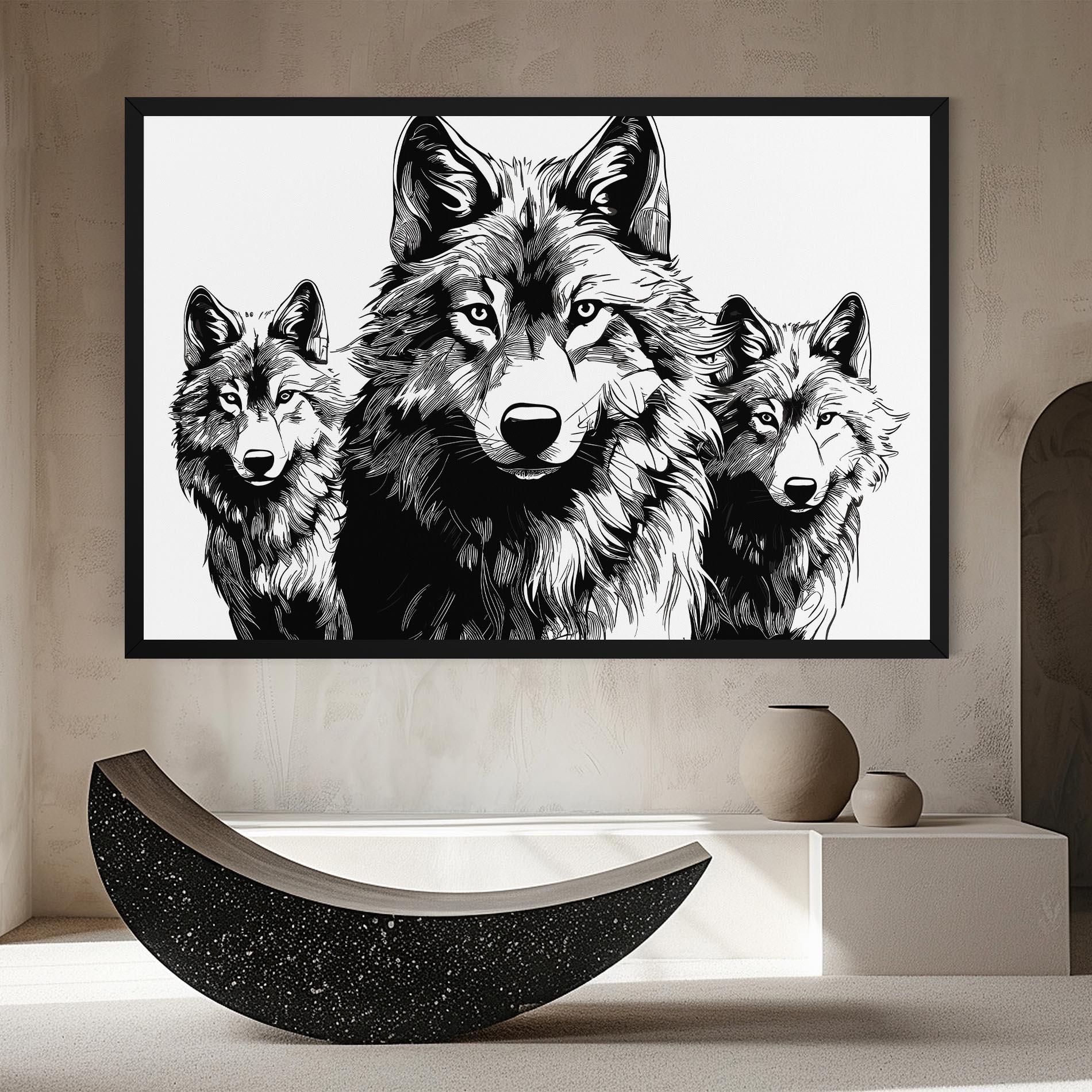 Leinwandbild 3 Wolves mockup 8