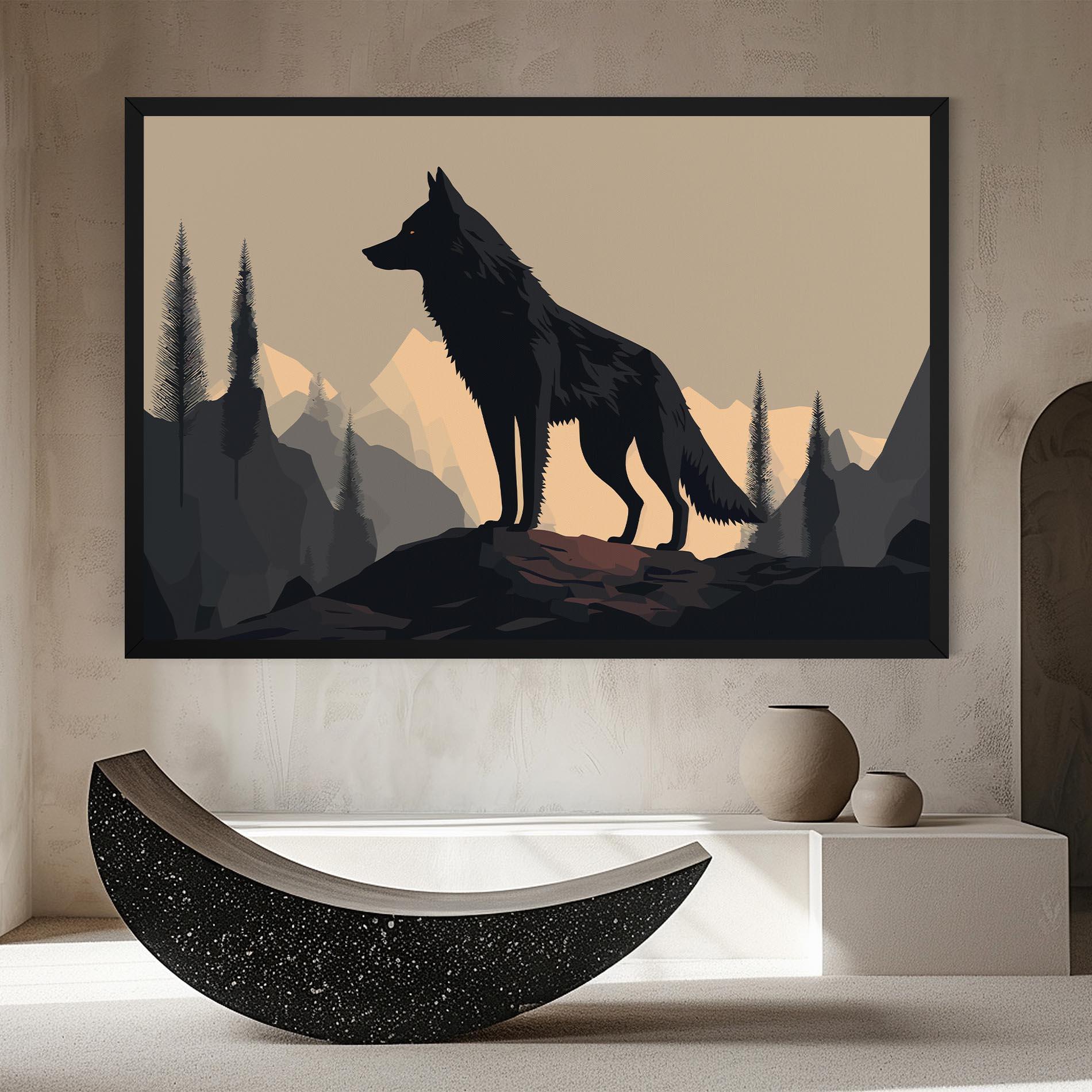 Leinwandbild Black Wolf mockup 8