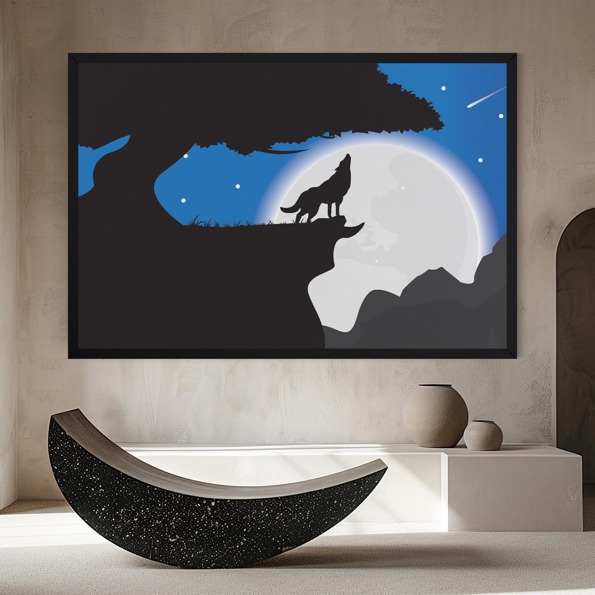 Leinwandbild Blue Light Wolf mockup 8