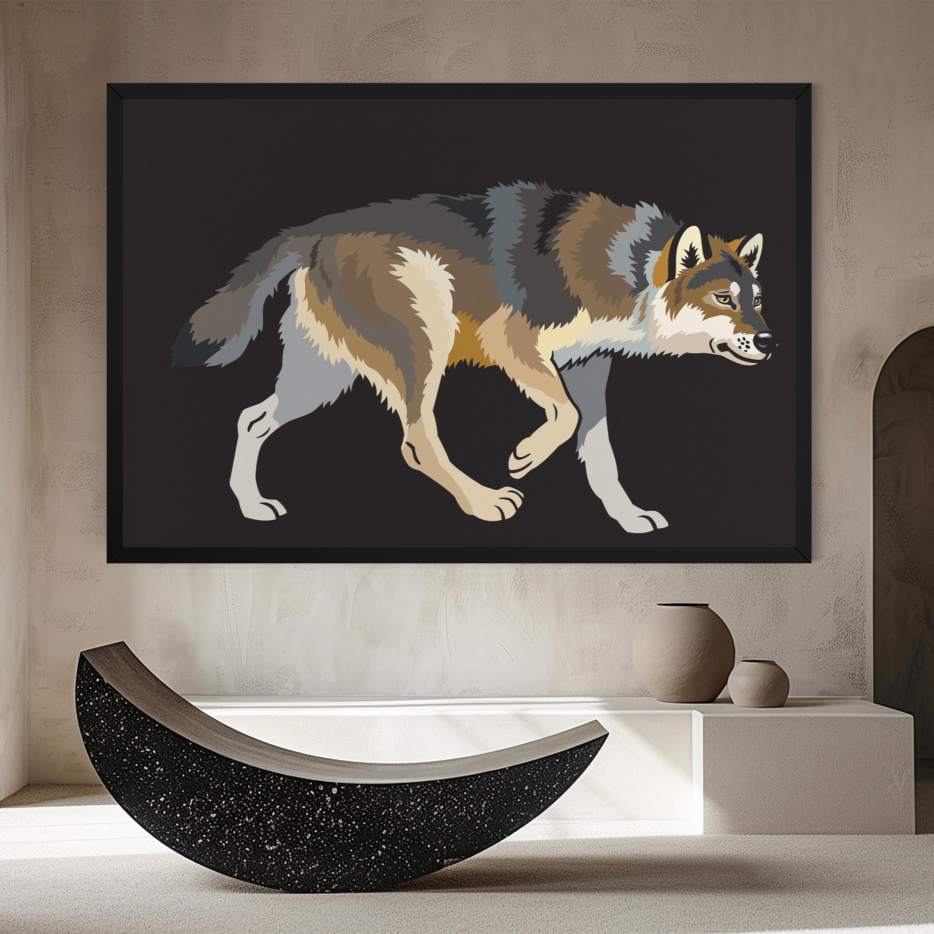 Leinwandbild Cartoon Wolf mockup 8