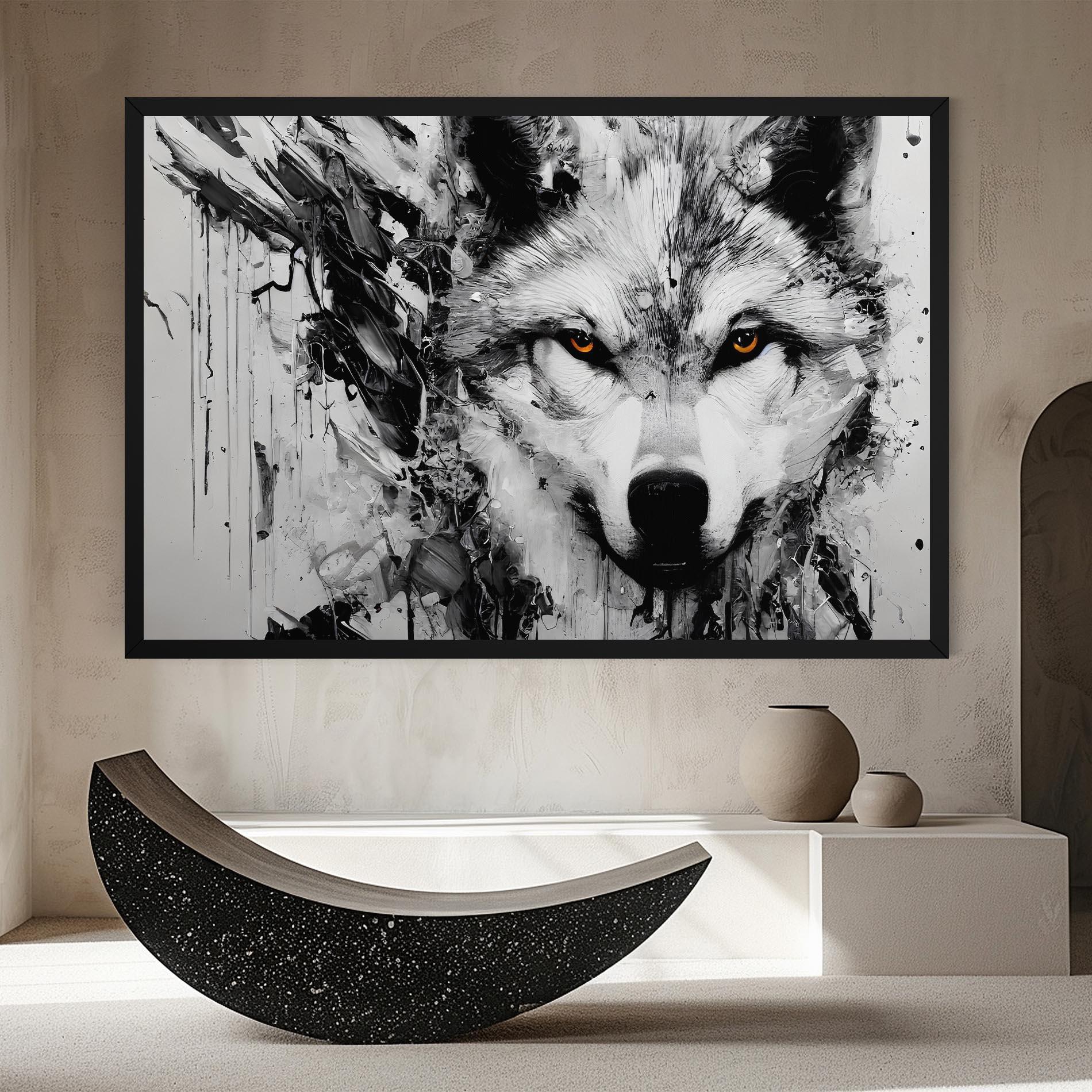 Leinwandbild Grey Wolf Portrait mockup 8