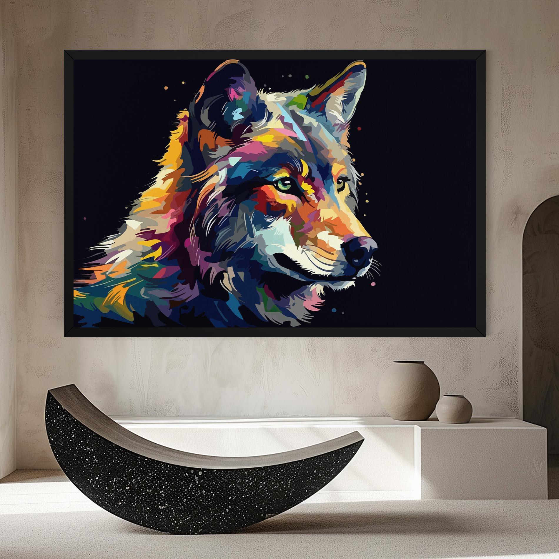 Leinwandbild Painted Wolf mockup 8