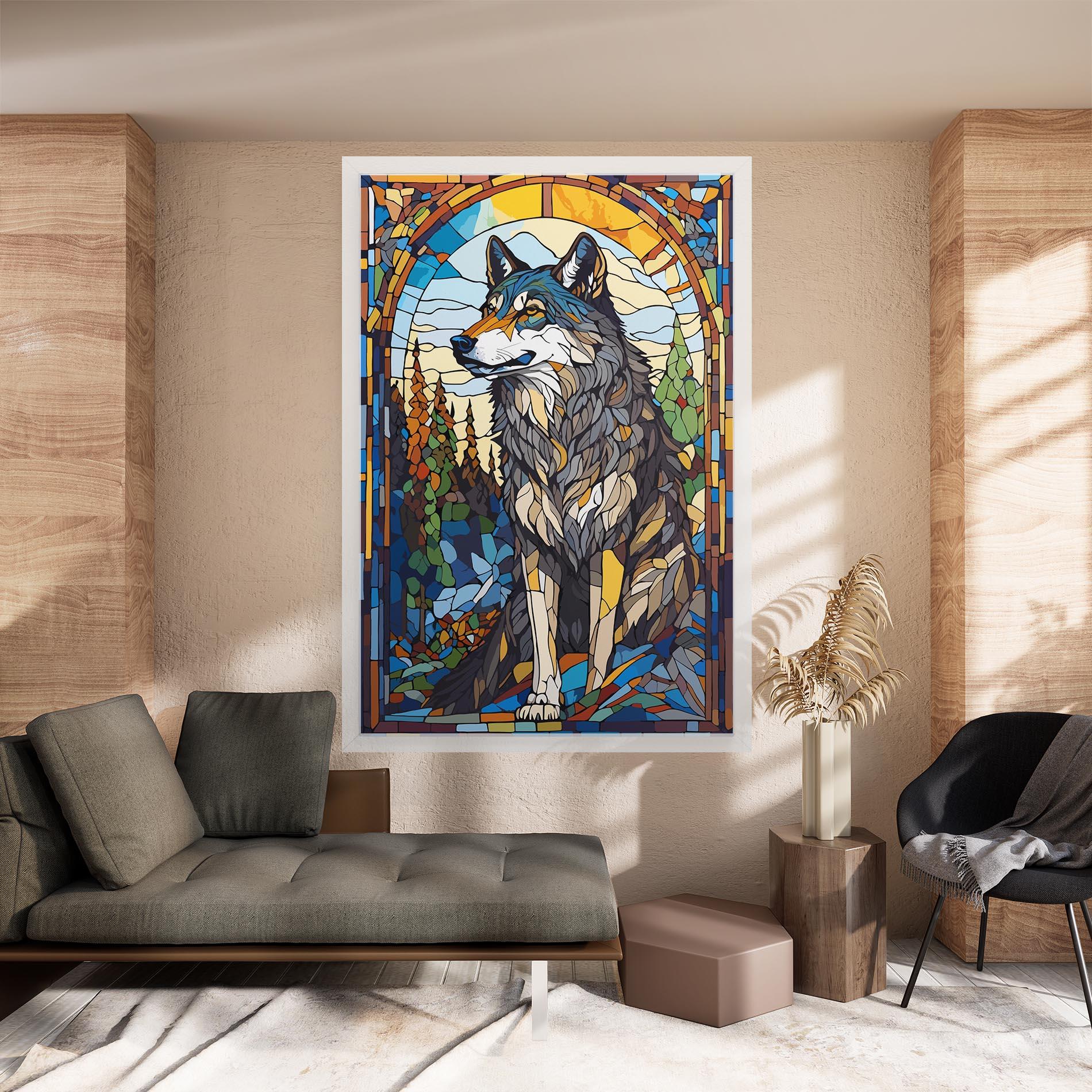 Leinwandbild Glass Wolf mockup 8