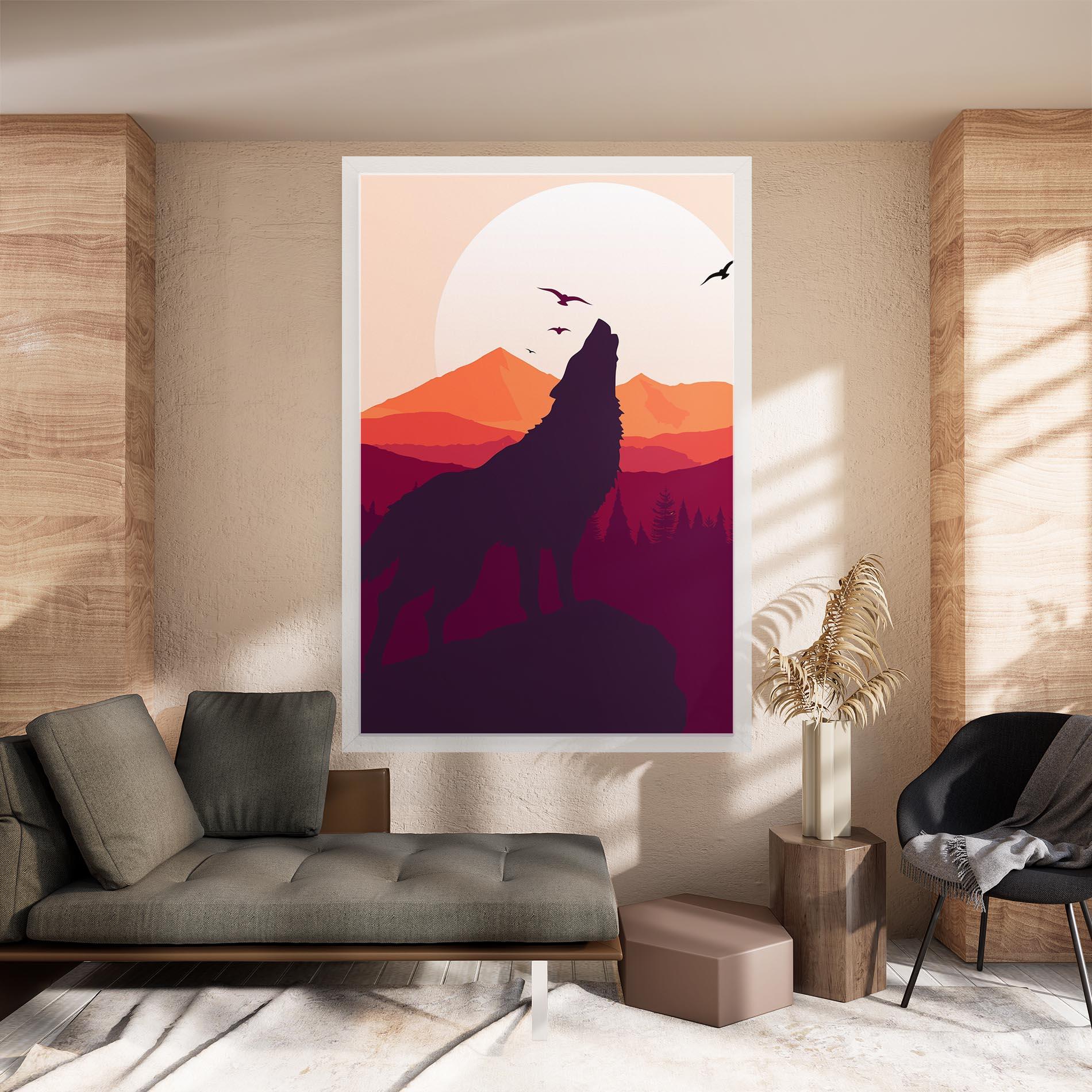 Leinwandbild Wolf Pink Moon mockup 8
