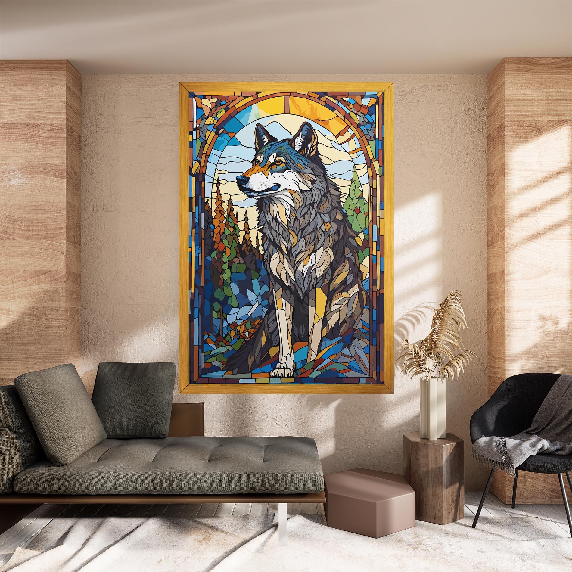 Leinwandbild Glass Wolf mockup 8