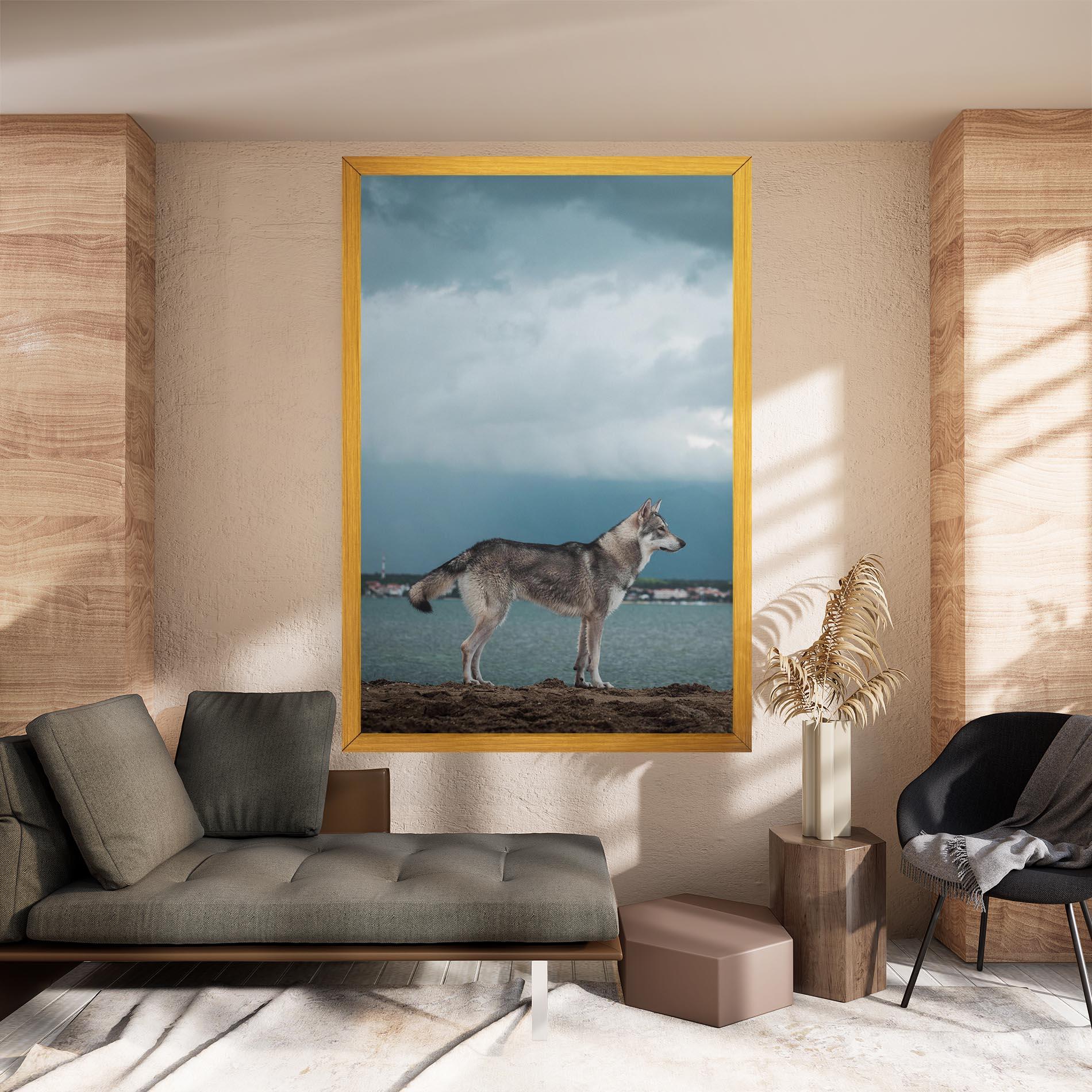 Leinwandbild Grey Wolf Looking mockup 8