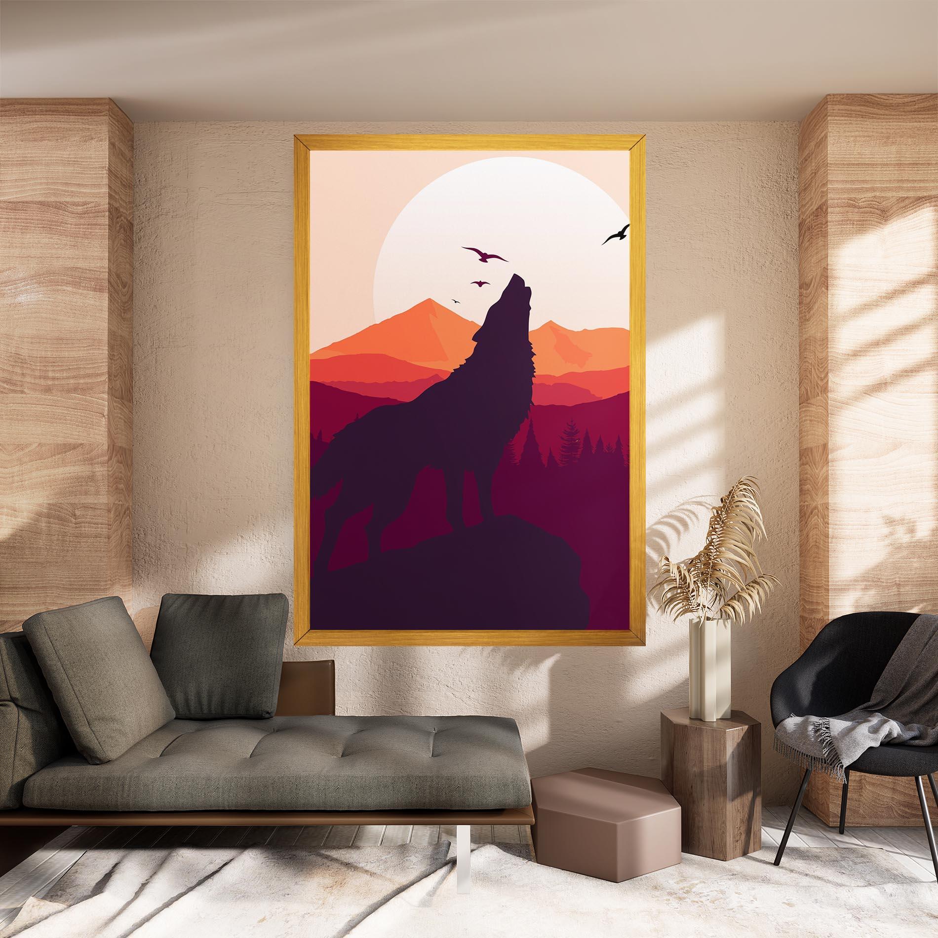 Leinwandbild Wolf Pink Moon mockup 8