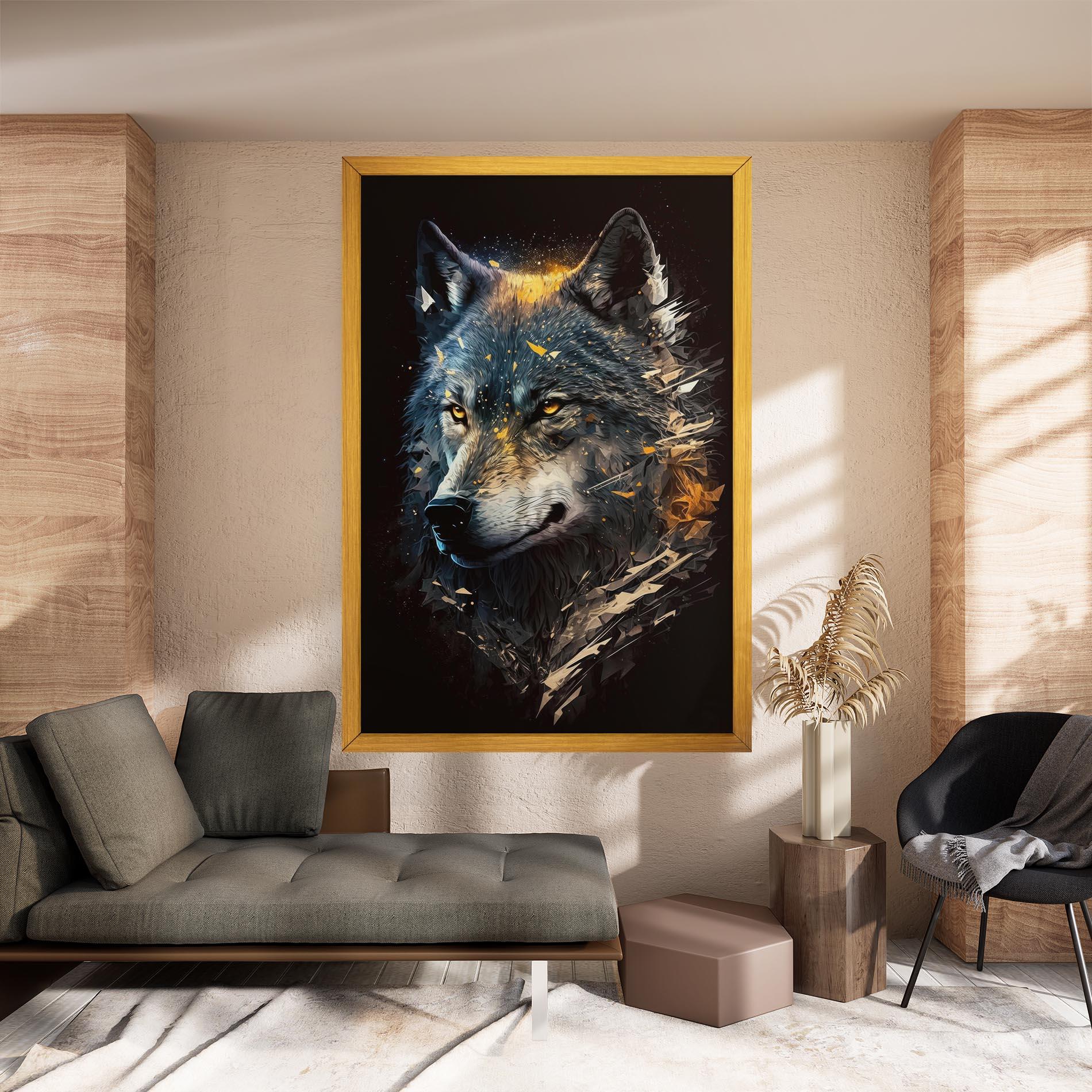 Leinwandbild Wolf Portrait mockup 8