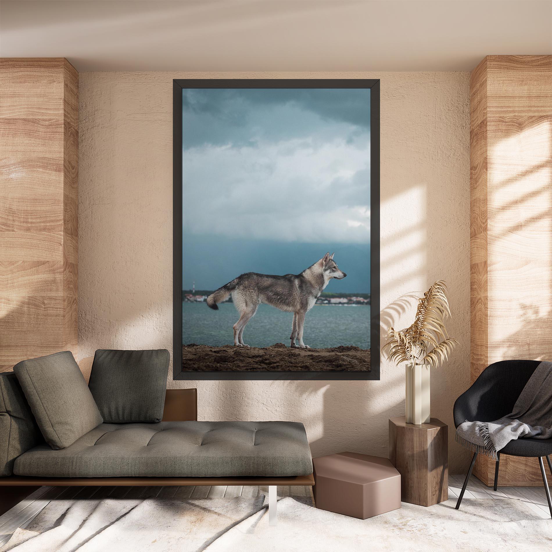 Leinwandbild Grey Wolf Looking mockup 8