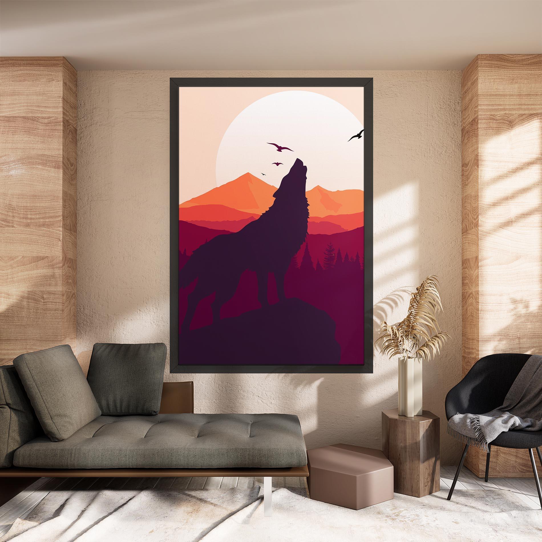 Leinwandbild Wolf Pink Moon mockup 8