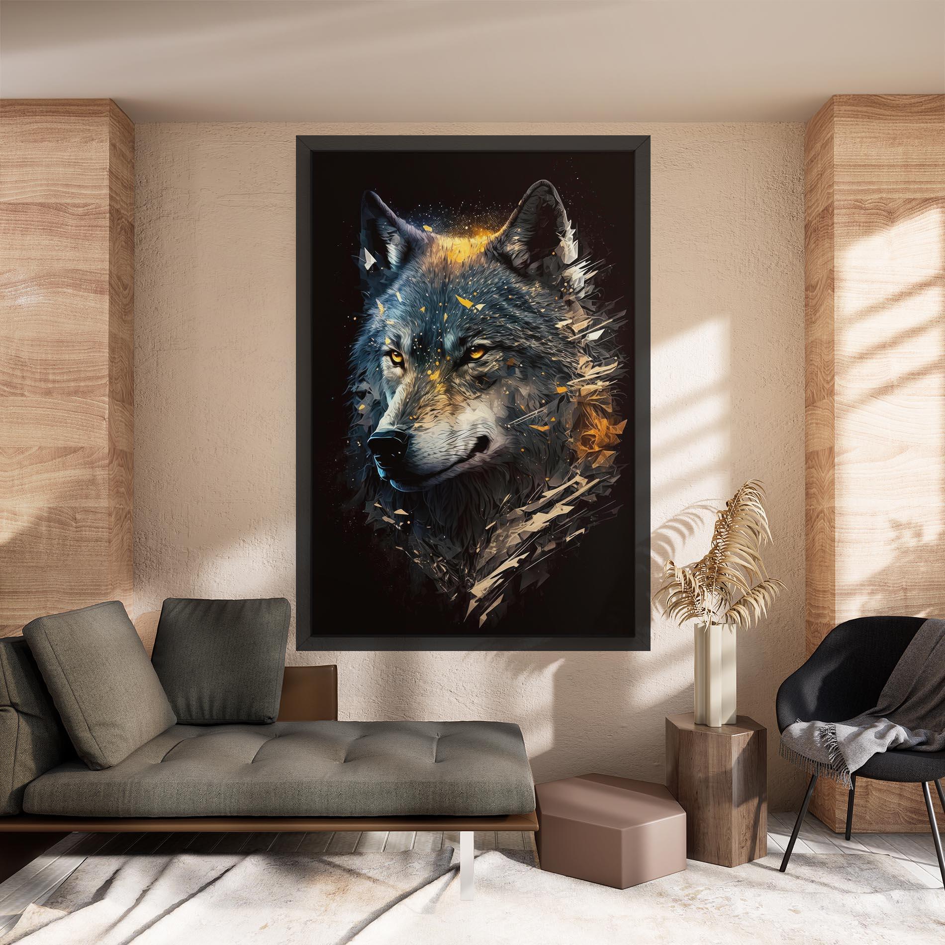 Leinwandbild Wolf Portrait mockup 8