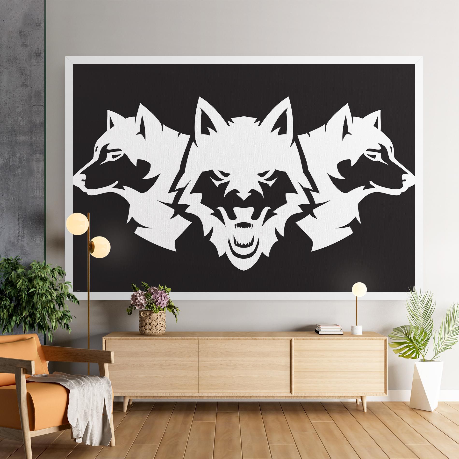 3 Wolf Heads mockup 9