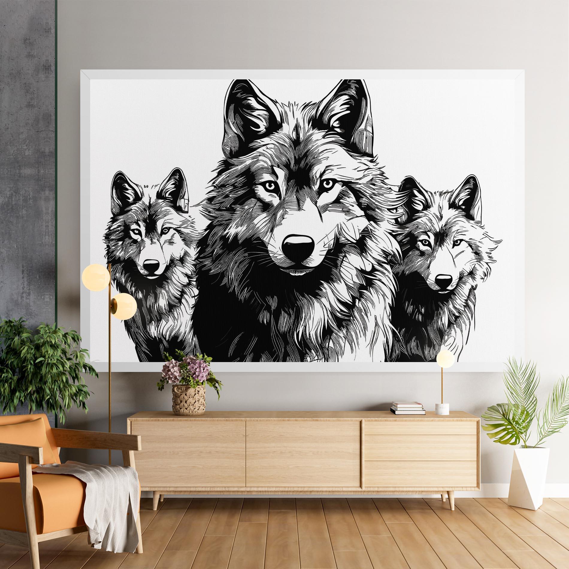 Leinwandbild 3 Wolves mockup 9